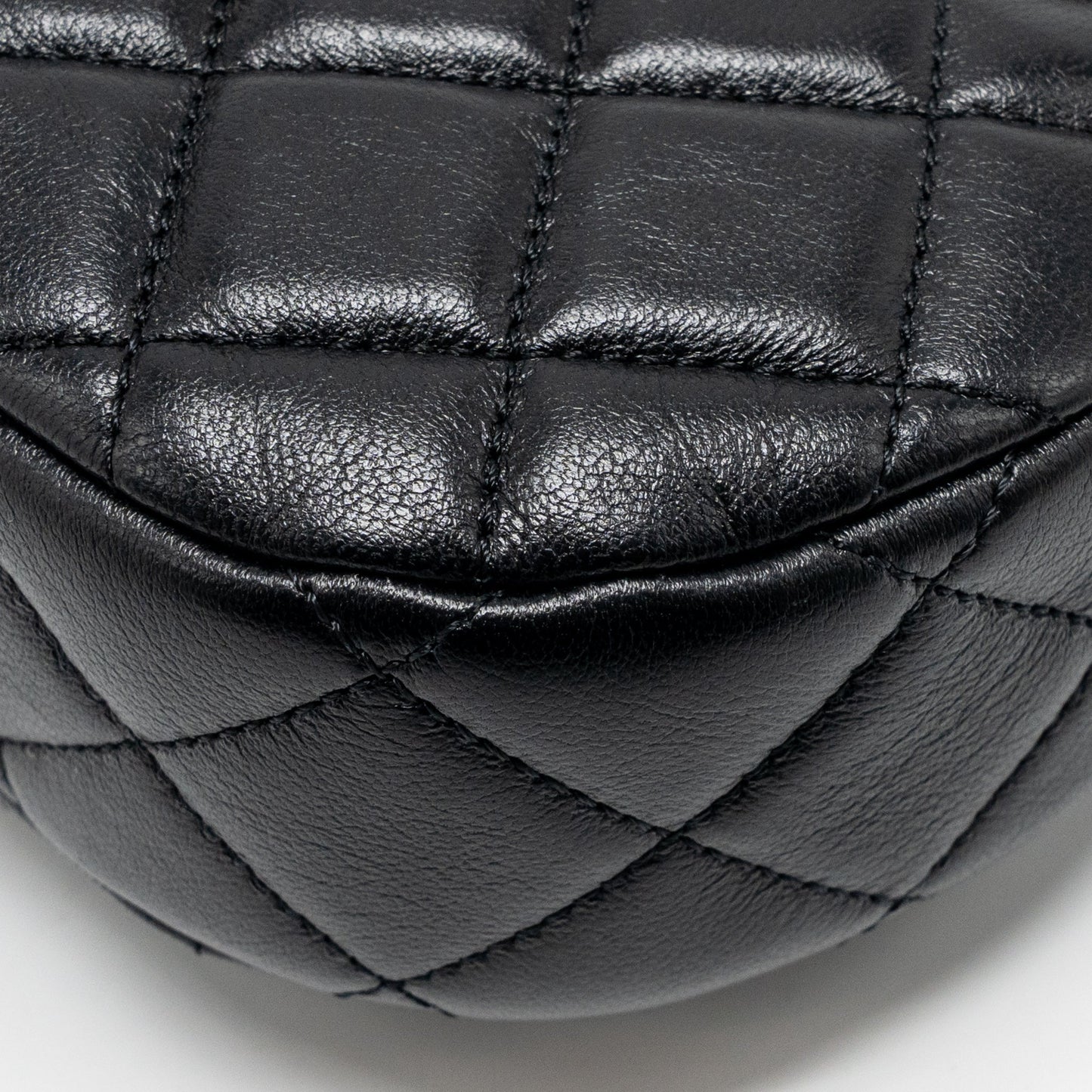 Chanel 24c Top Handle Flap Bag Quilted Lambskin Black GHW (microchip)