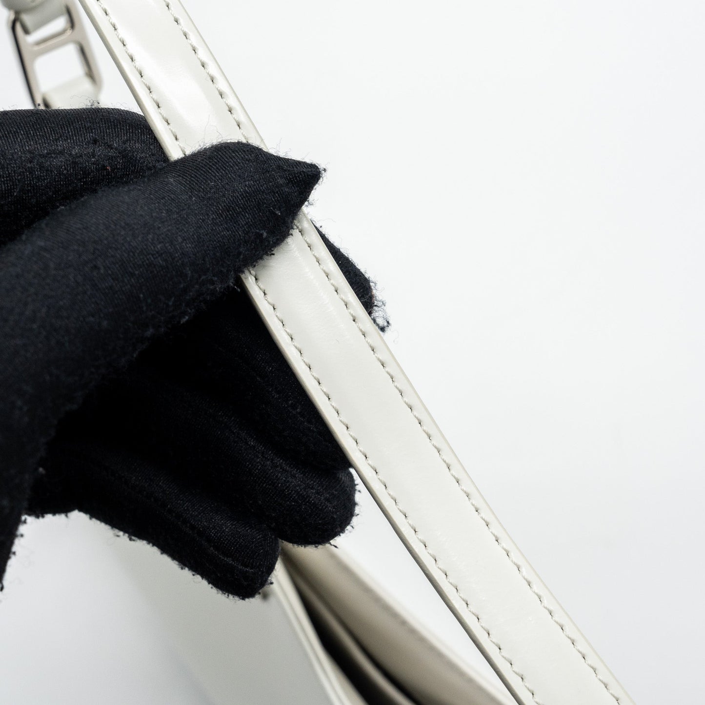 Prada Cleo Shoulder Bag Brushed Leather White SHW