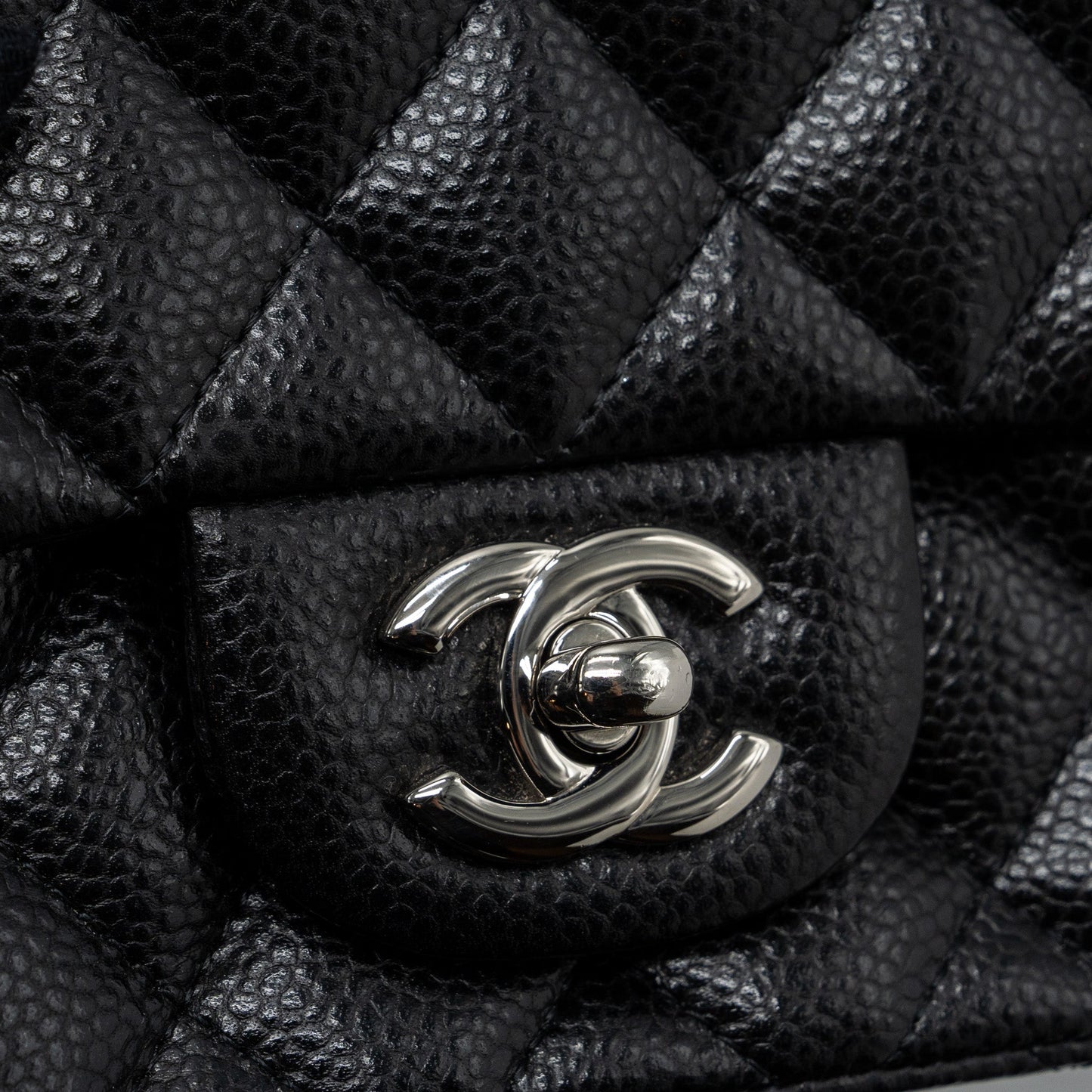 Chanel Classic Mini Square Flap Bag Caviar Black SHW