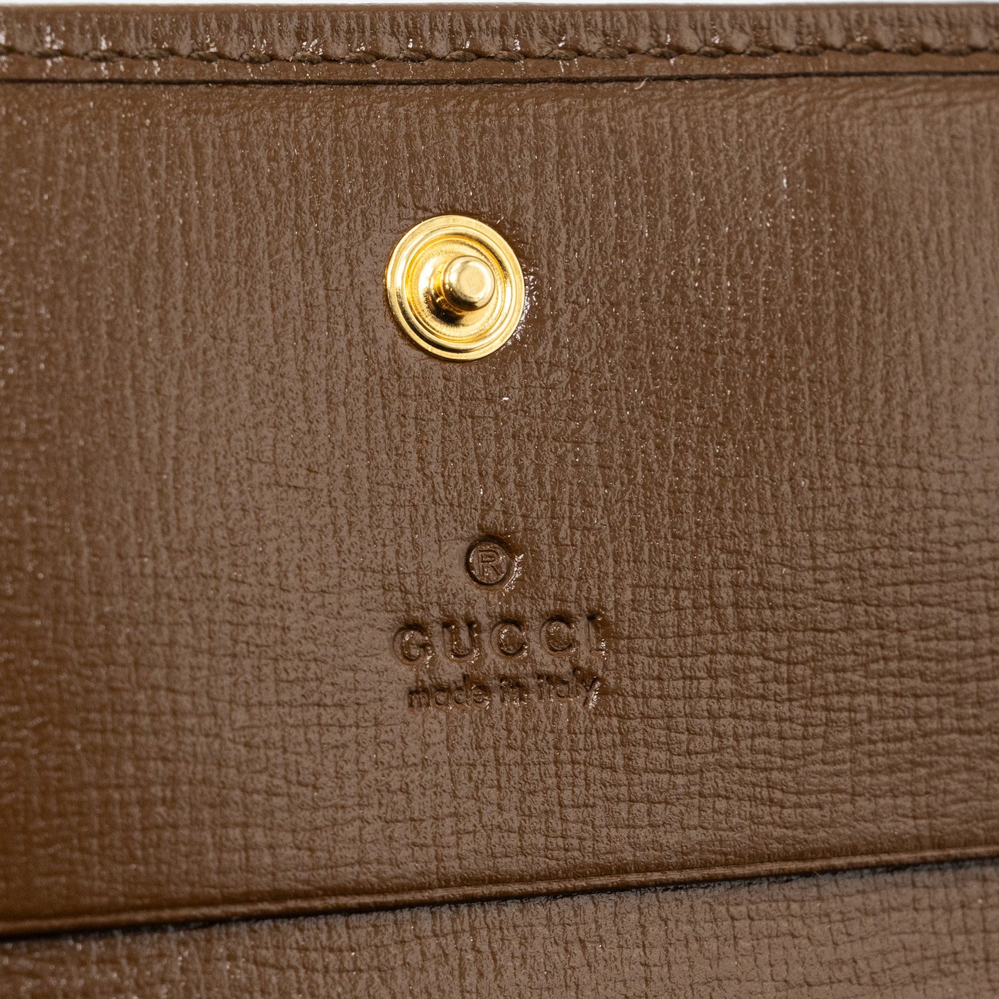 Gucci Horsebit 1955 Card Case Wallet GG Supreme Canvas/ Calfskin Brown GHW