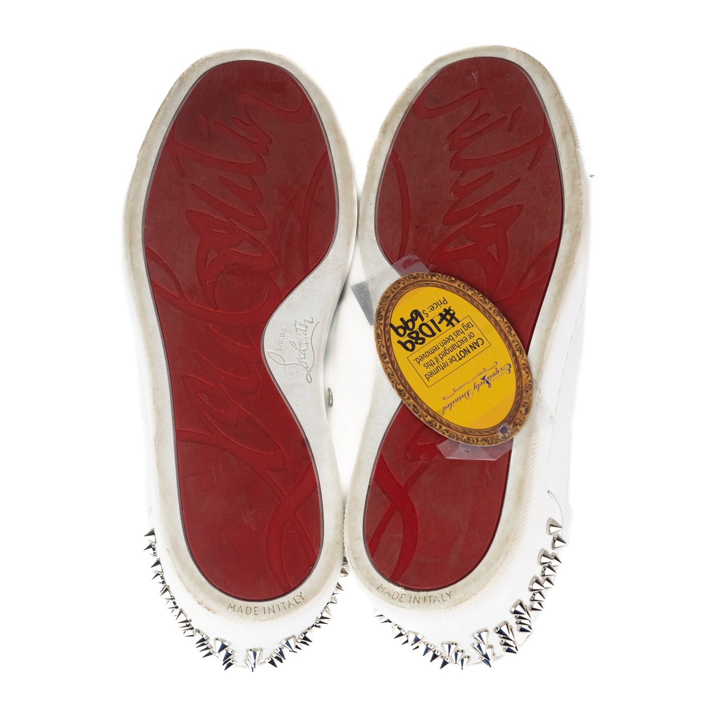 Christian Louboutin Vieira 2 Flat Sneakers in White and Silver