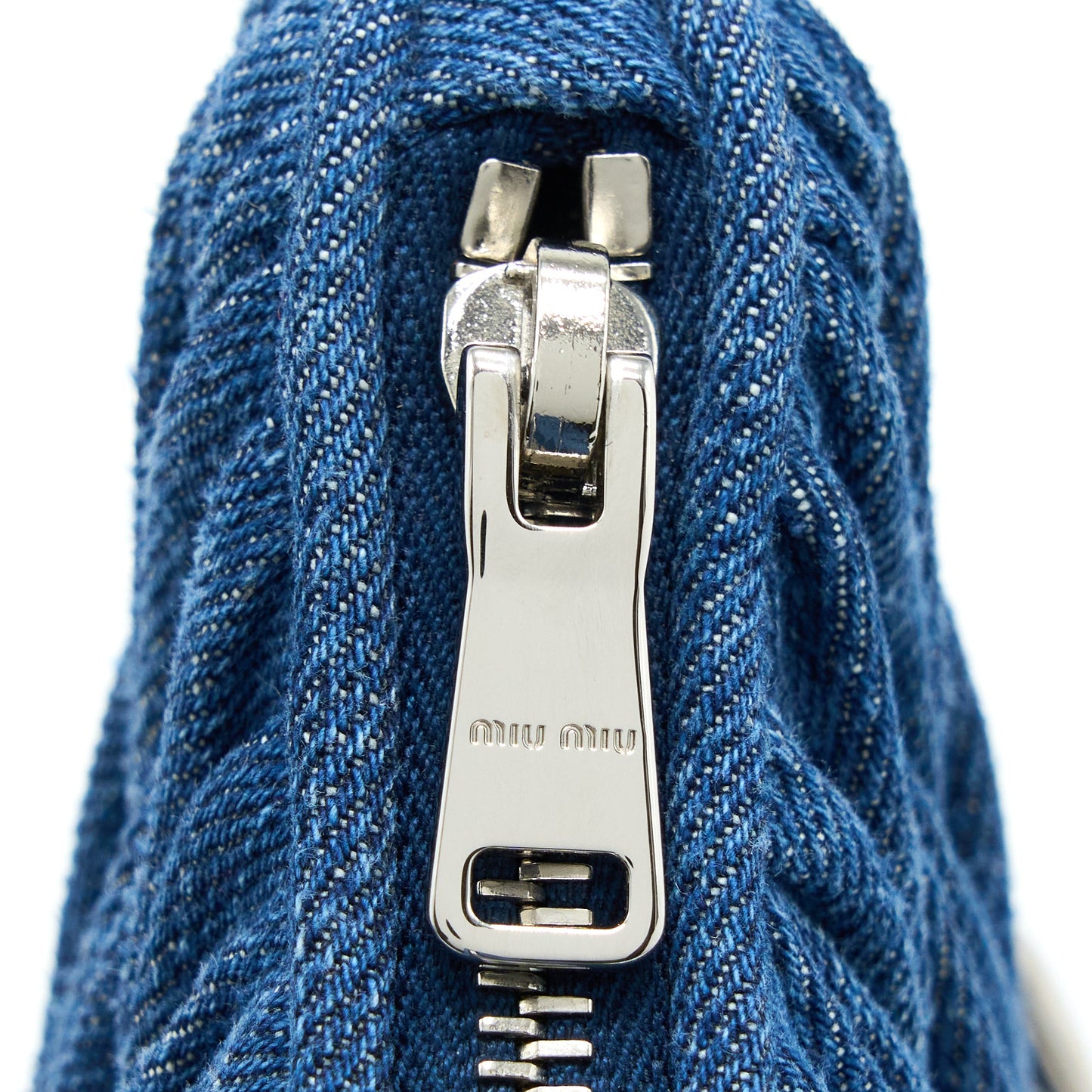 Miumiu Matelasse Denim Shoulder Bag SHW