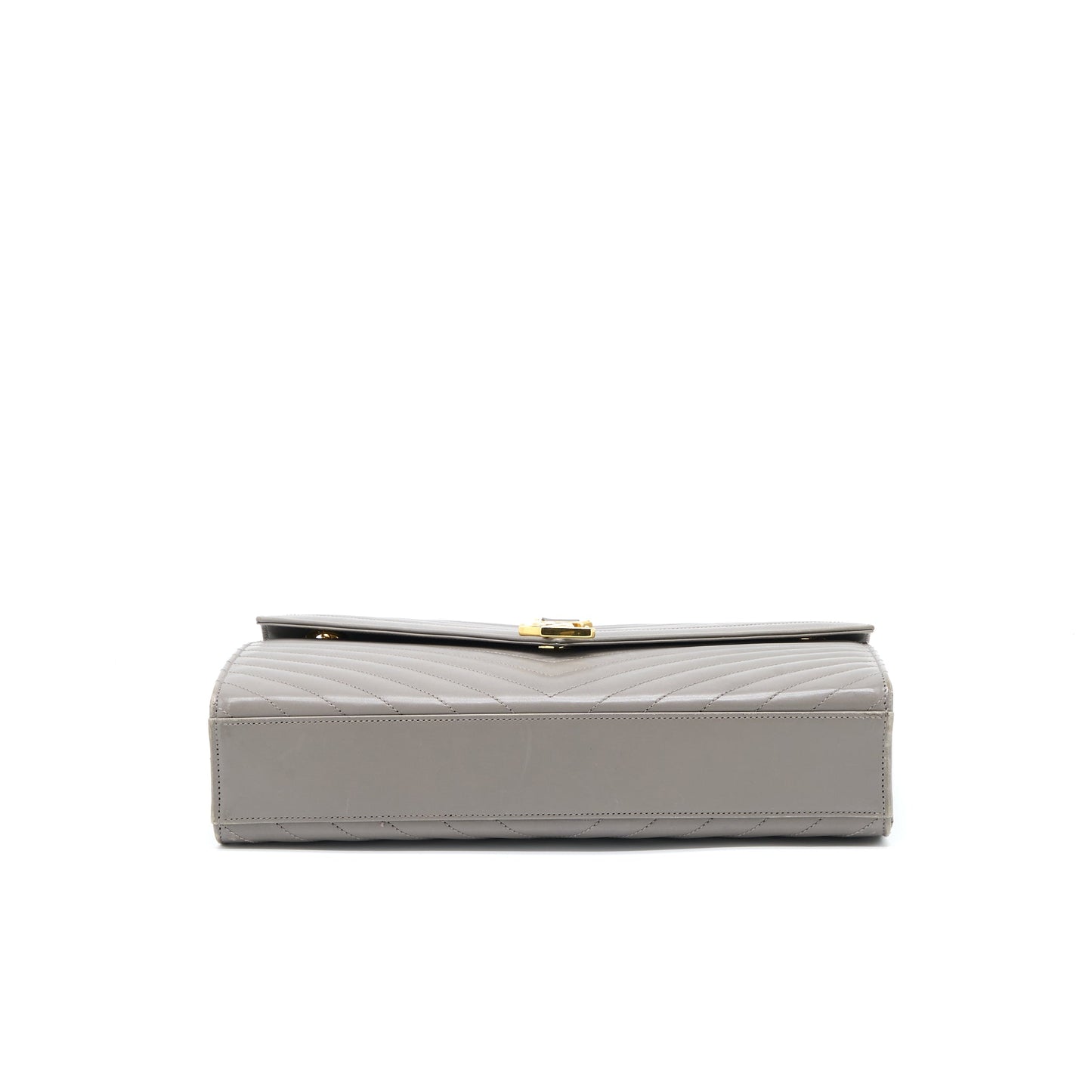 Saint Laurent Envelope Large Bag Calfskin Grey GHW
