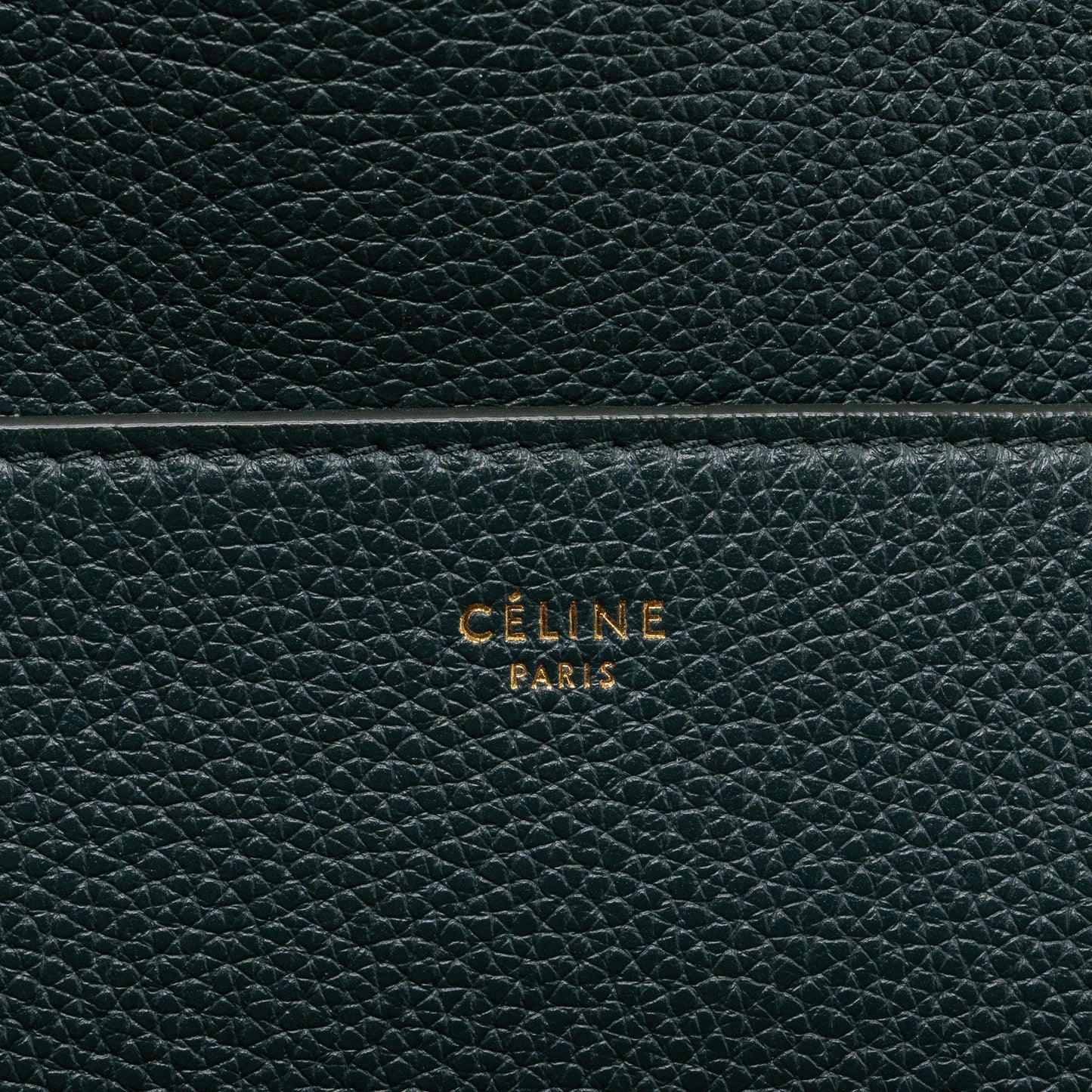 Celine Sangle bucket bag calfskin dark green GHW