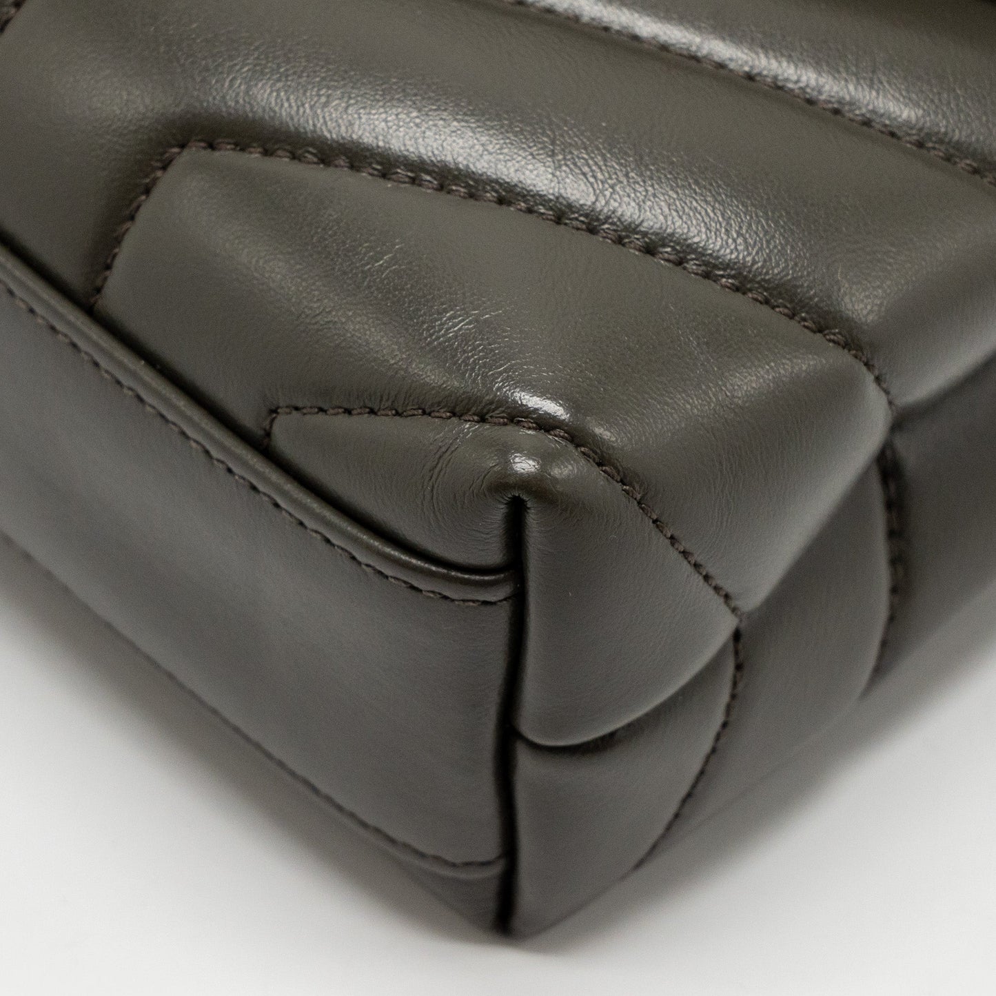 Saint Laurent/YSL Mini Toy Loulou Strap Bag Calfskin Dark Green GHW