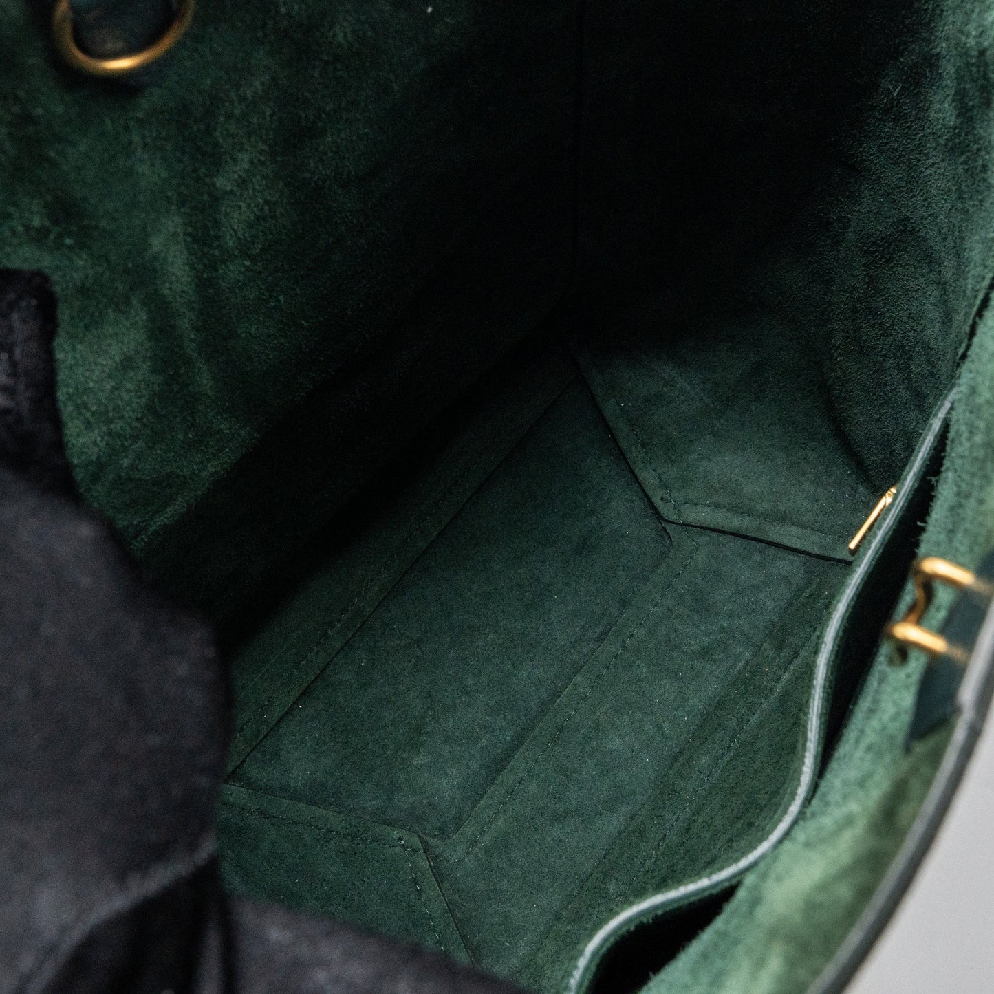 Celine Sangle bucket bag calfskin dark green GHW