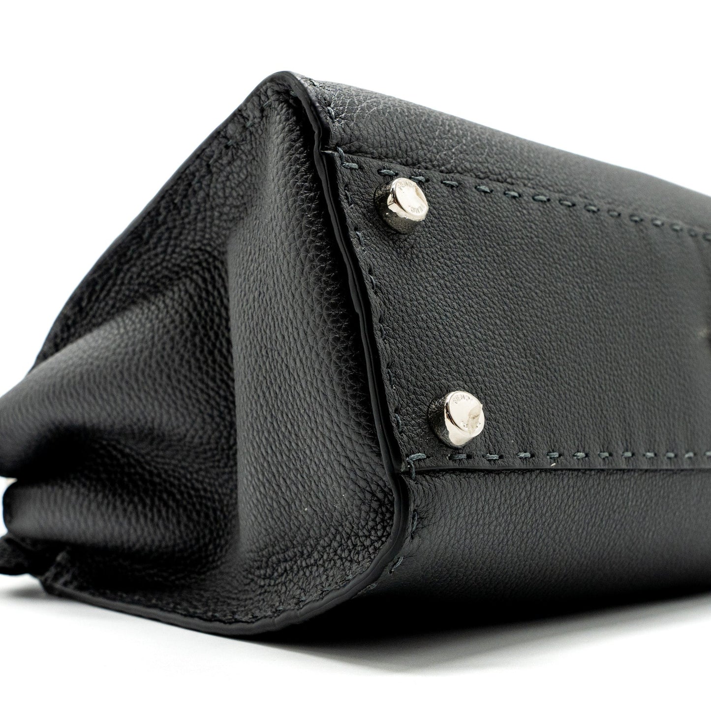Fendi Medium Peekaboo Bag Selleria Leather Black SHW