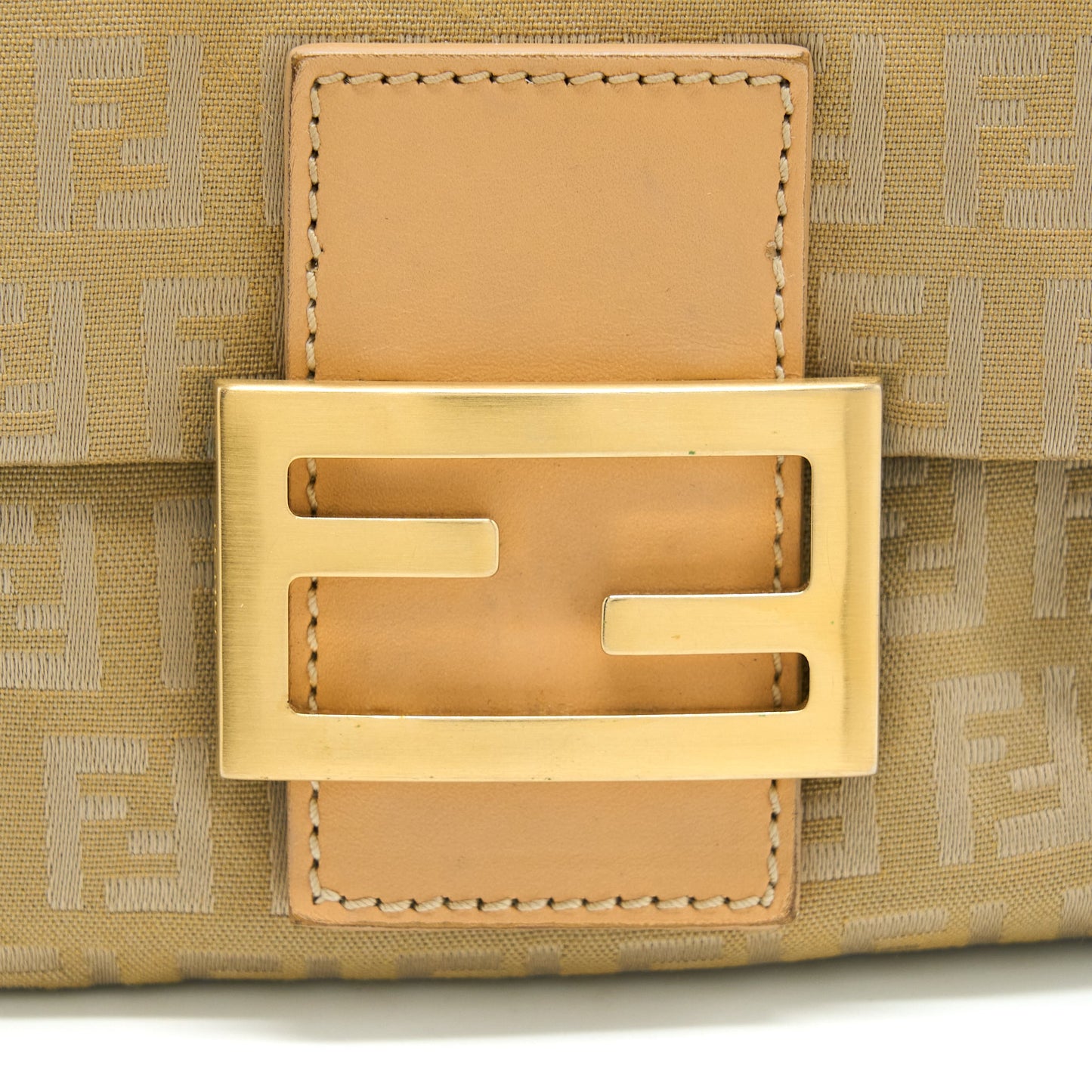 Fendi Mini Mamma Baguette Canvas Beige GHW