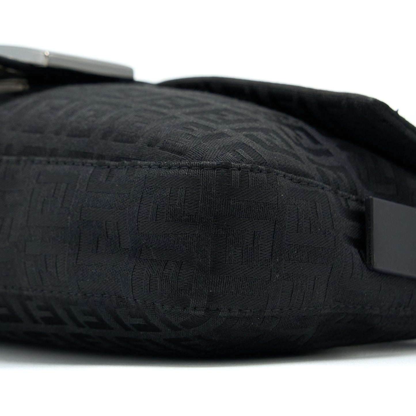 Fendi Zucca Baguette Canvas Black With Silver Hardware