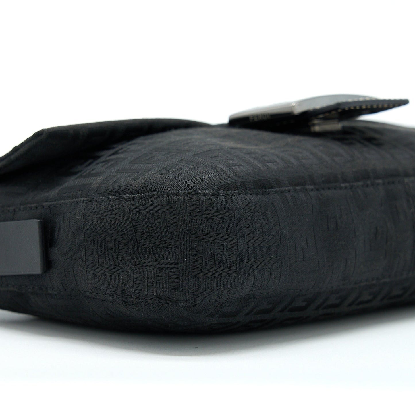 Fendi Zucca Baguette Canvas Black With Silver Hardware