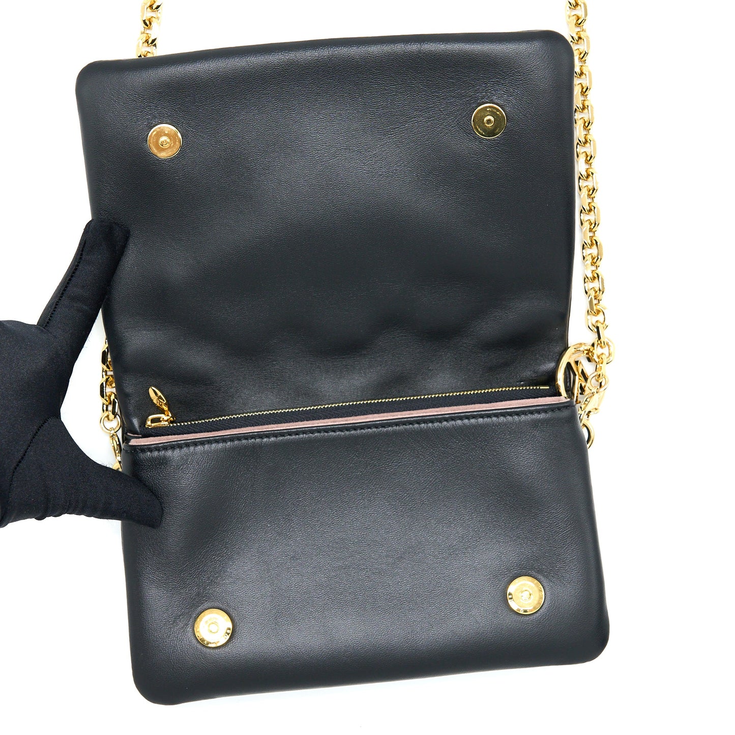 Louis Vuitton Pochette Coussin Monogram-Embossed Lambskin Black GHW