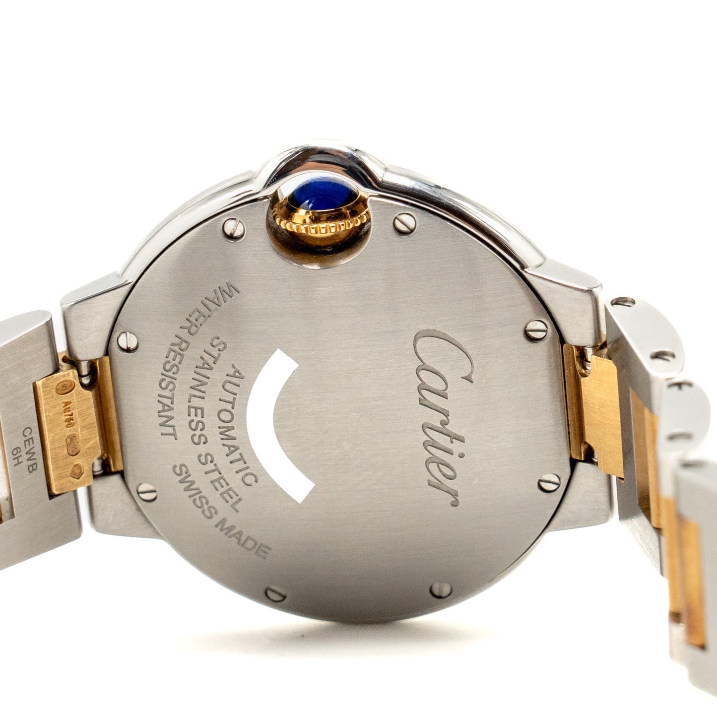 Cartier Ballon Bleu de Cartier 33mm Watch, Steel Case, Yellow Gold