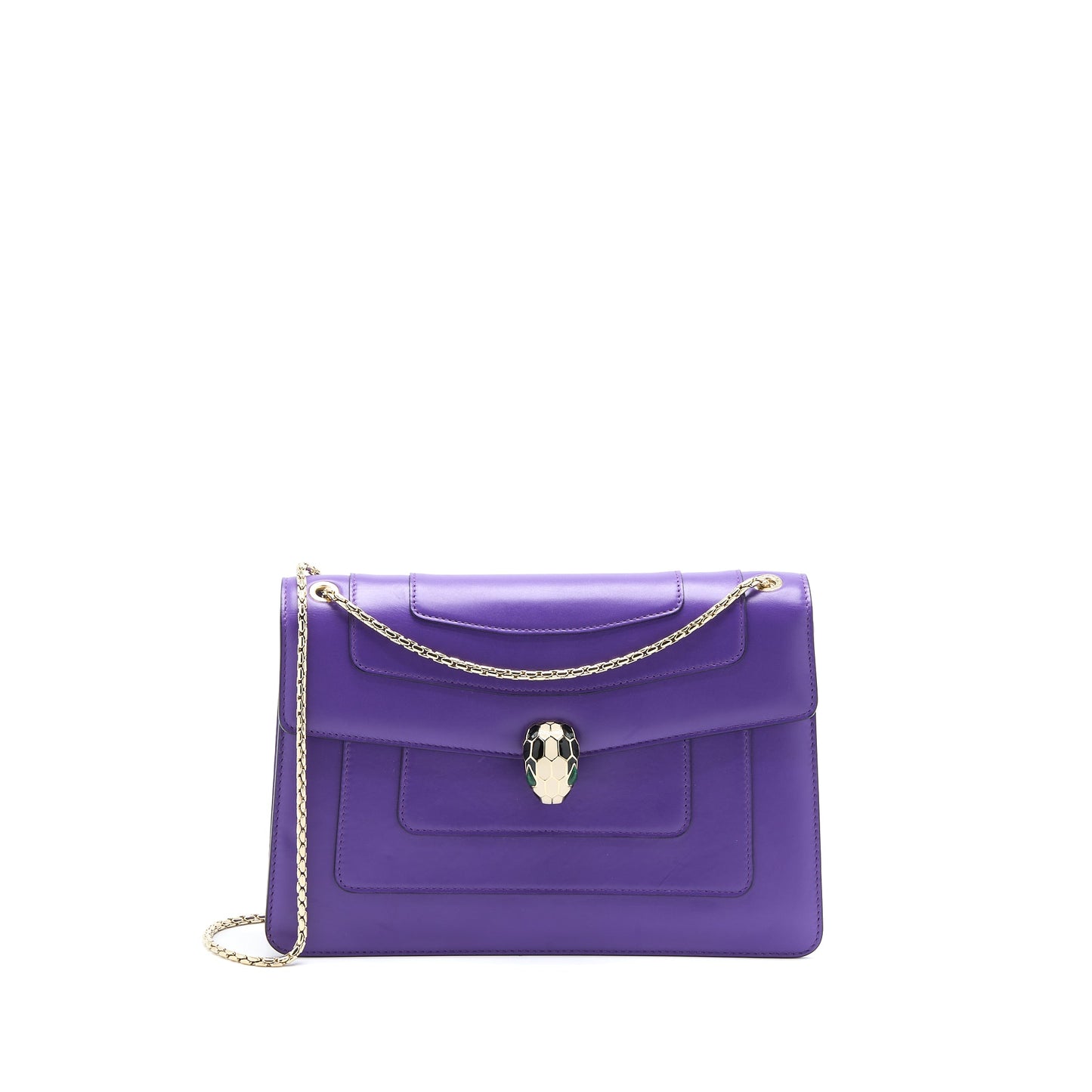 Bvlgari Serpenti Forever Shoulder Bag Calfskin Purple GHW
