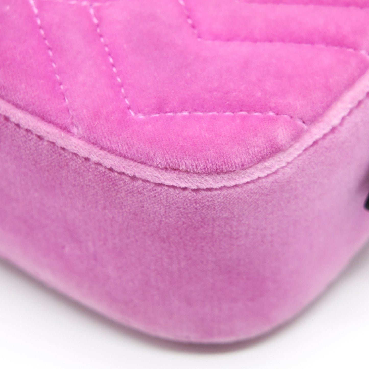 Gucci GG Marmont Camera Bag Velvet Pink With Crystal GHW