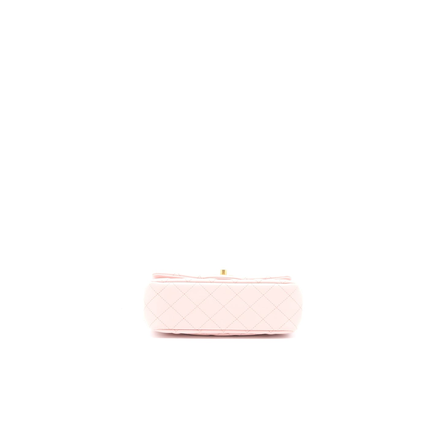 Chanel 23S Camellia Chain Mini Rectangular Flap Bag Lambskin Light Pink GHW (Microchip)