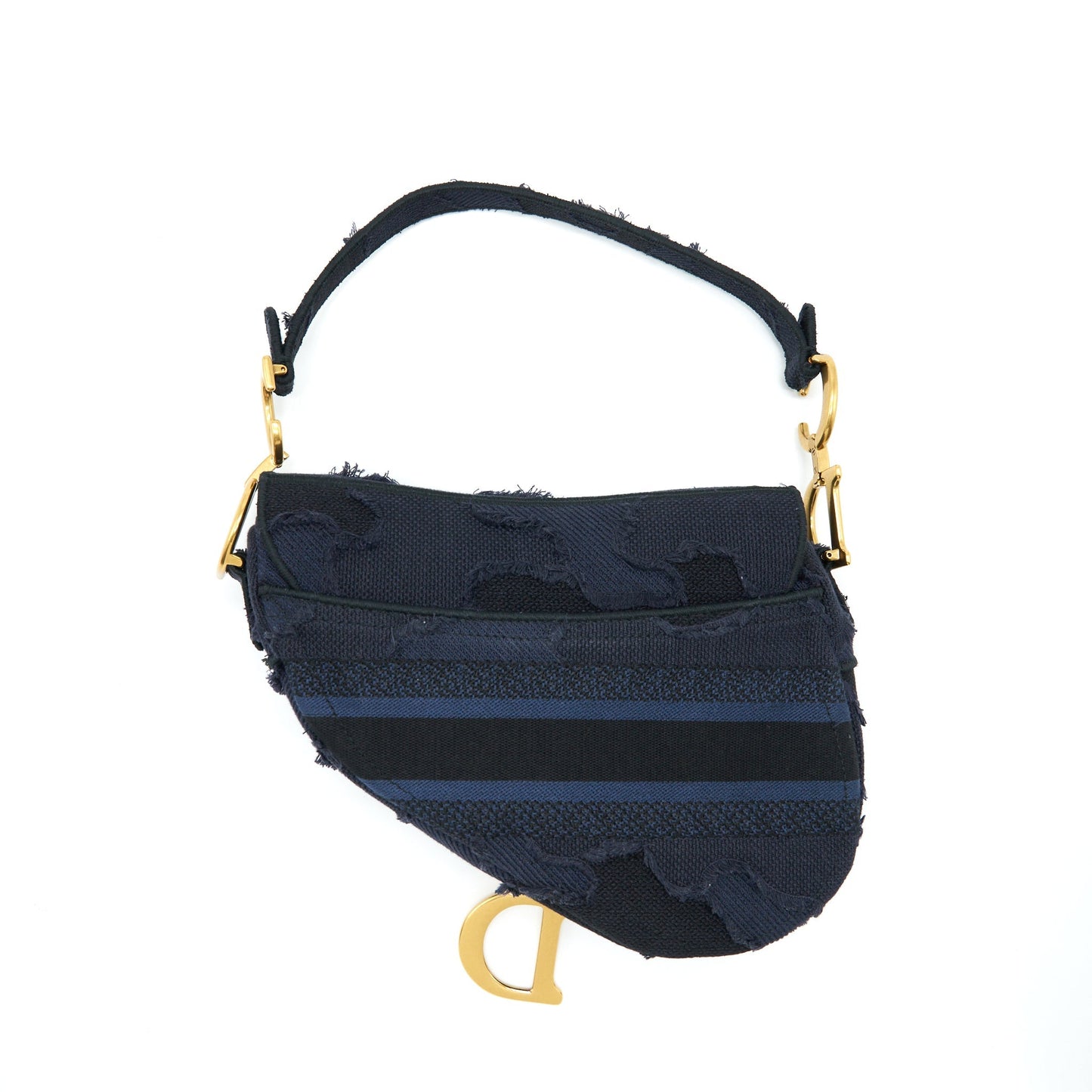 Luxury Dior Medium Saddle Bag Limited Edition Navy GHW