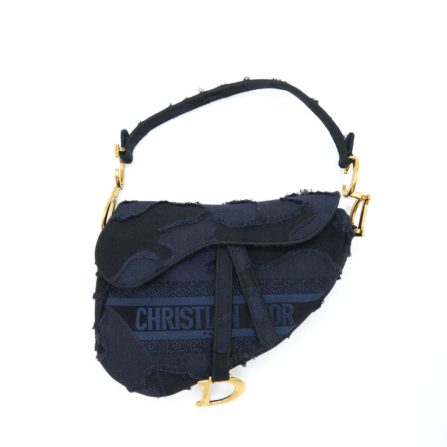 Luxury Dior Medium Saddle Bag Limited Edition Navy GHW