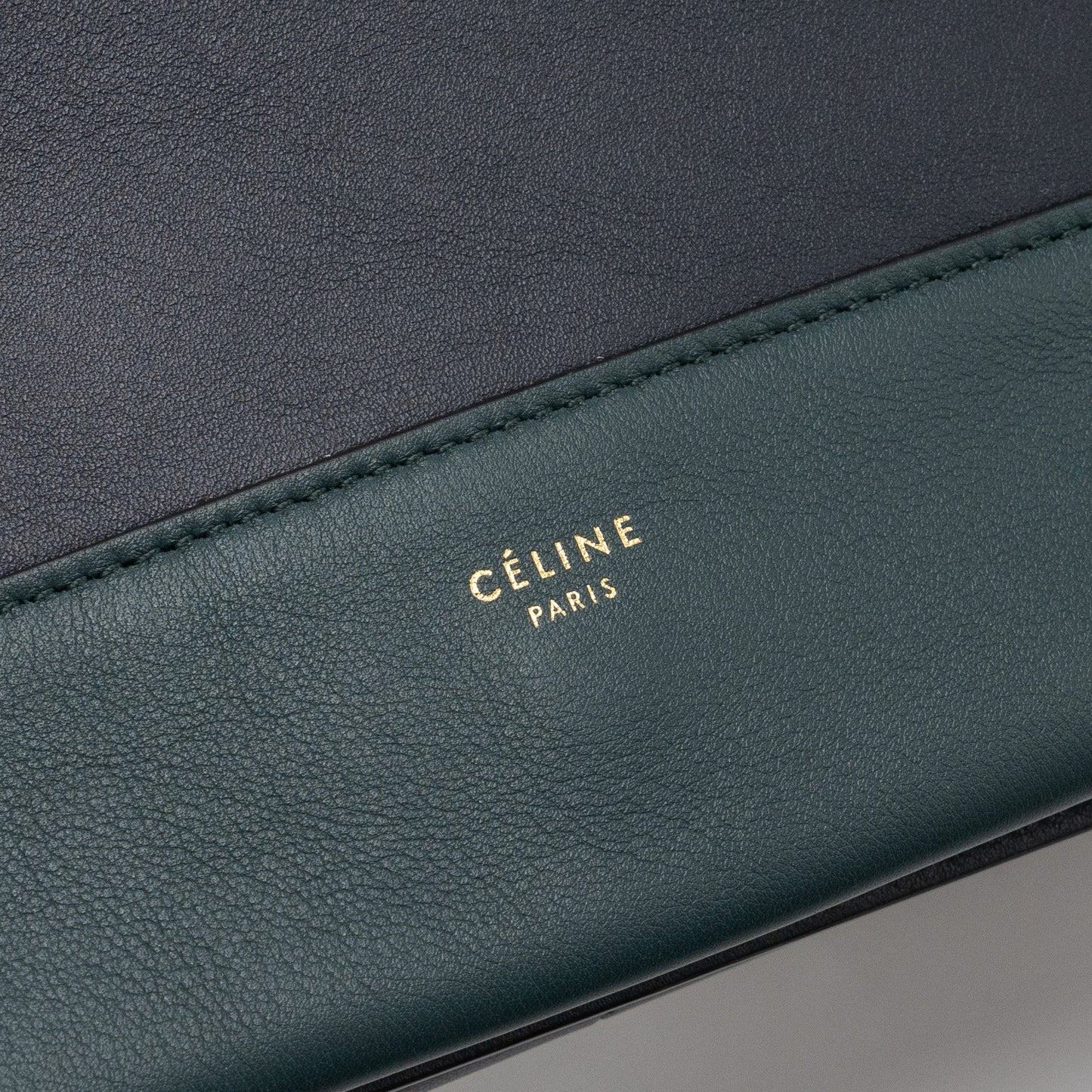 Celine frame bag calfskin dark green/ dark blue GHW