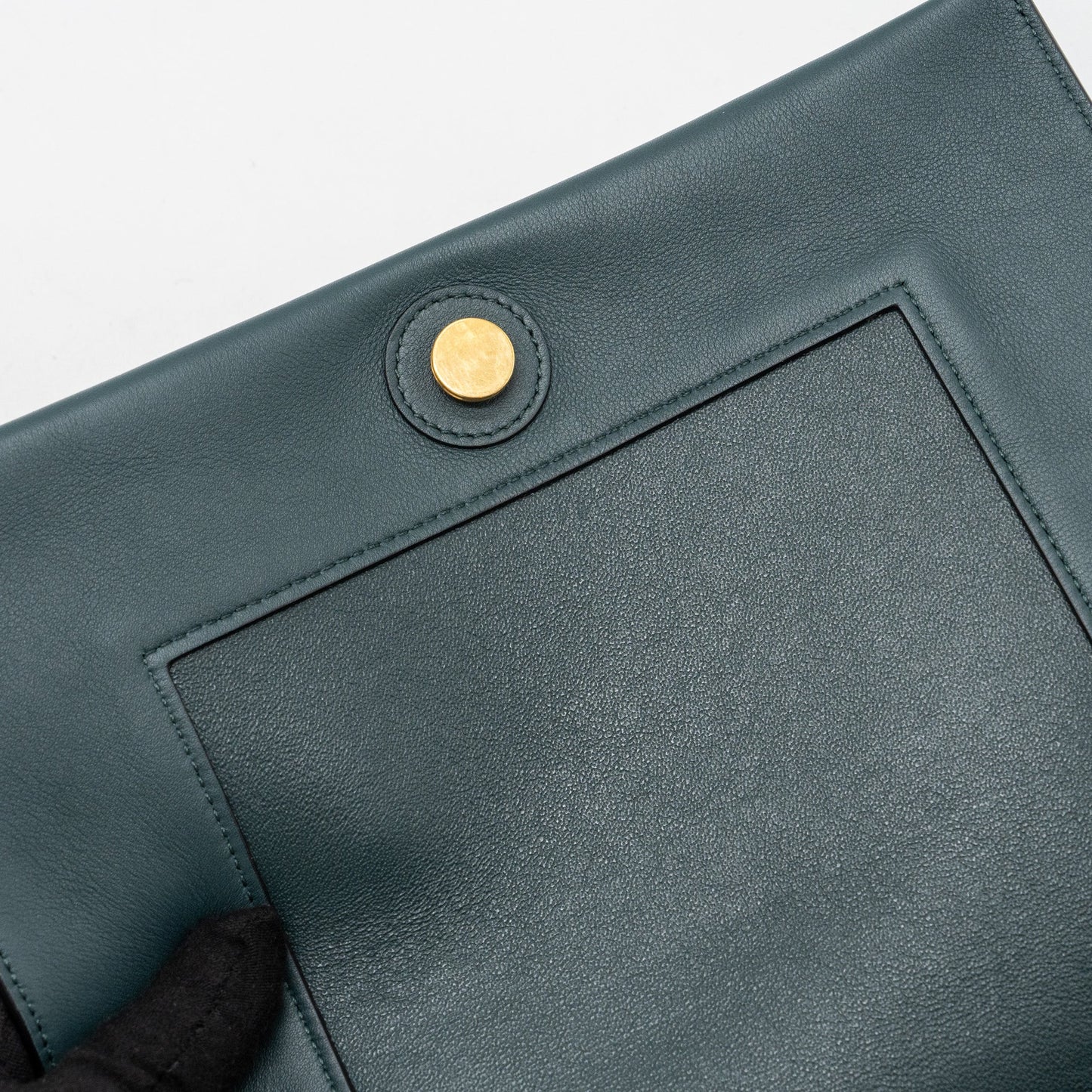 Celine frame bag calfskin dark green/ dark blue GHW