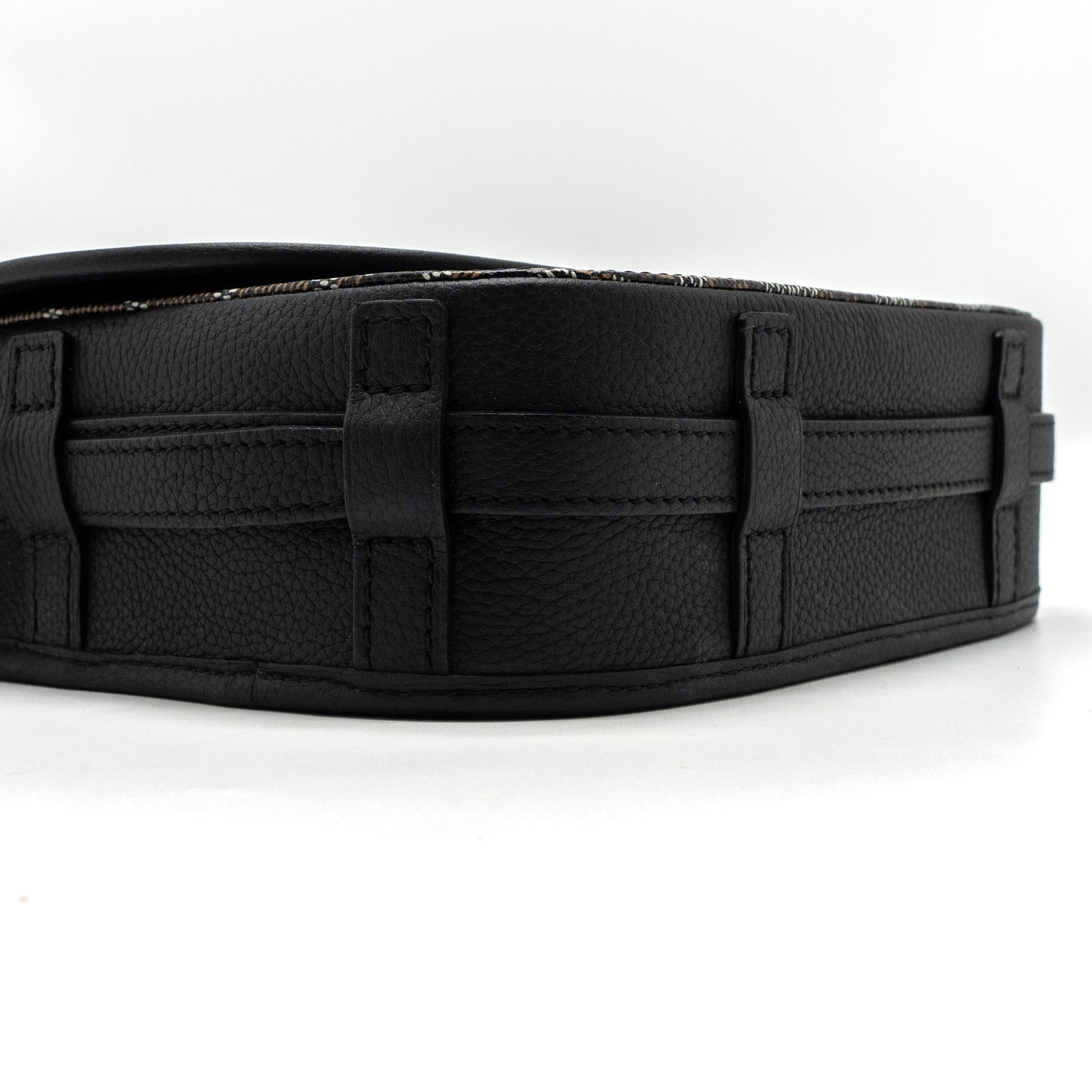 Goyard messenger bag calfskin/goyardine canvas black SHW
