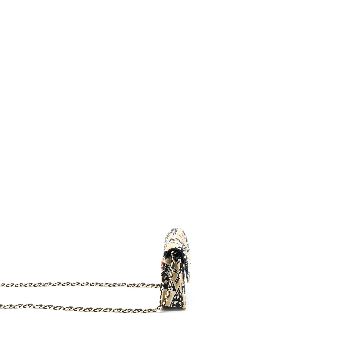 Chanel Mini Clutch With Chains Fabric Multicolour LGHW (Microchip)
