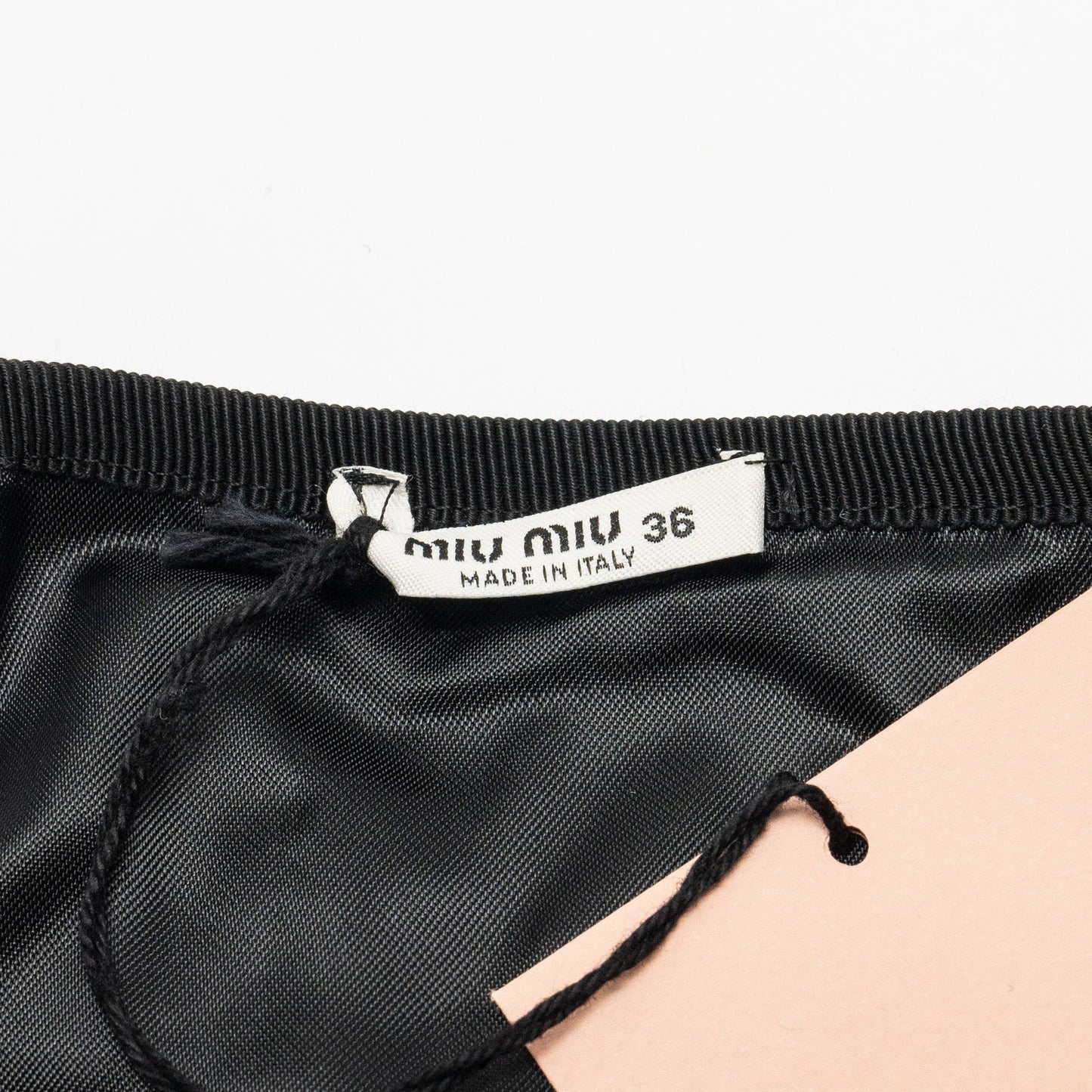 MIU MIU Size 36 Mini Skirt With Pearl Button Virgin Wool Black