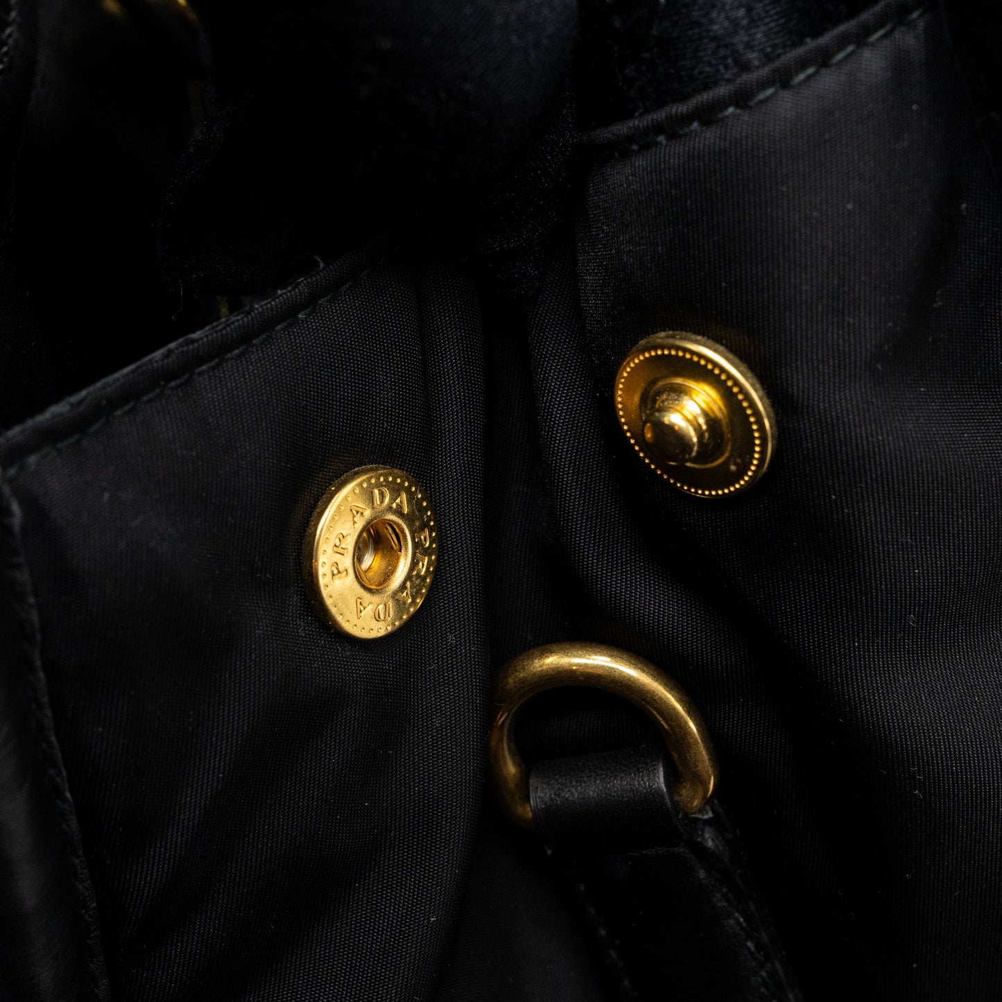 Prada tote bag nylon / leather black GHW