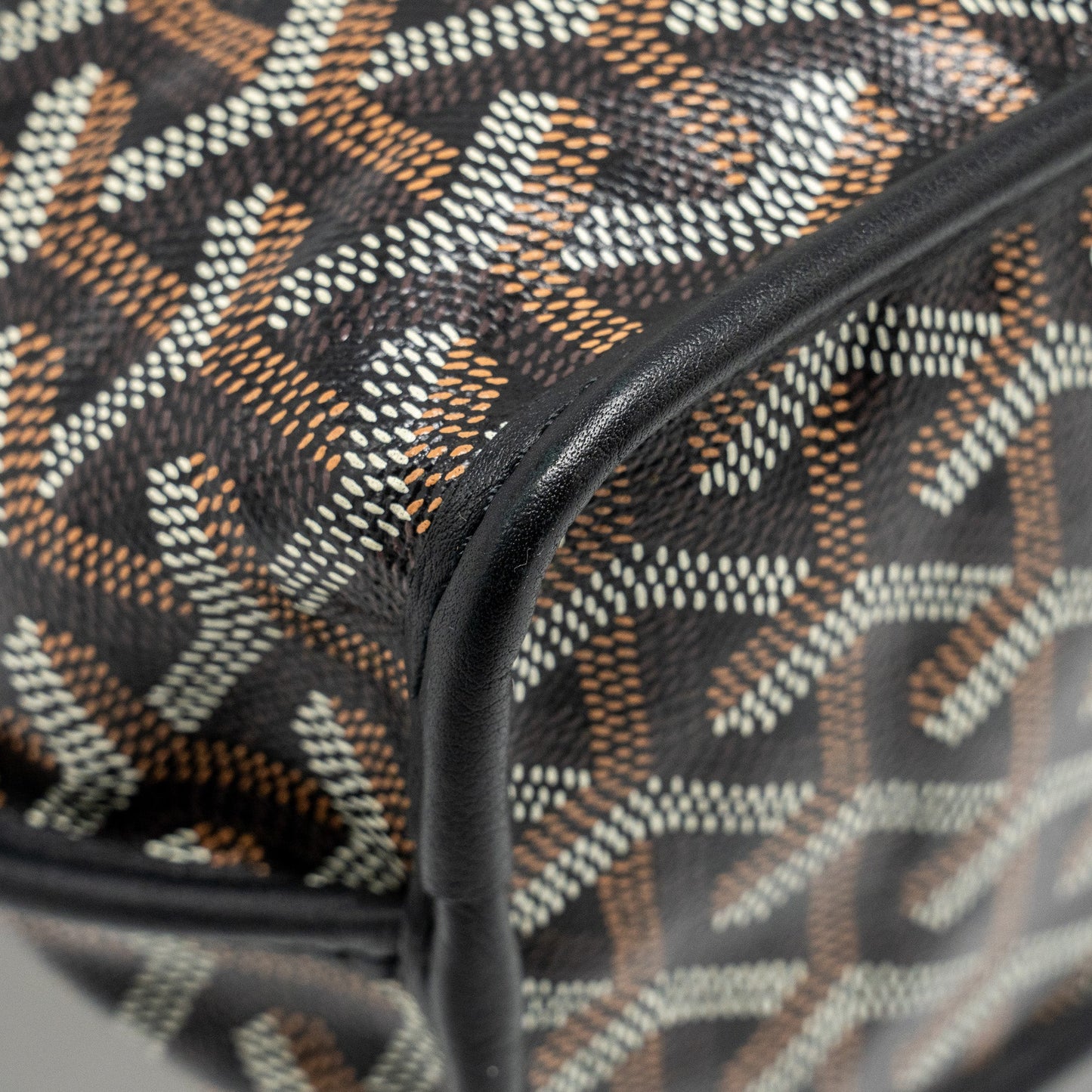 Goyard mini Anjou tote goyardline canvas/ calfskin black SHW
