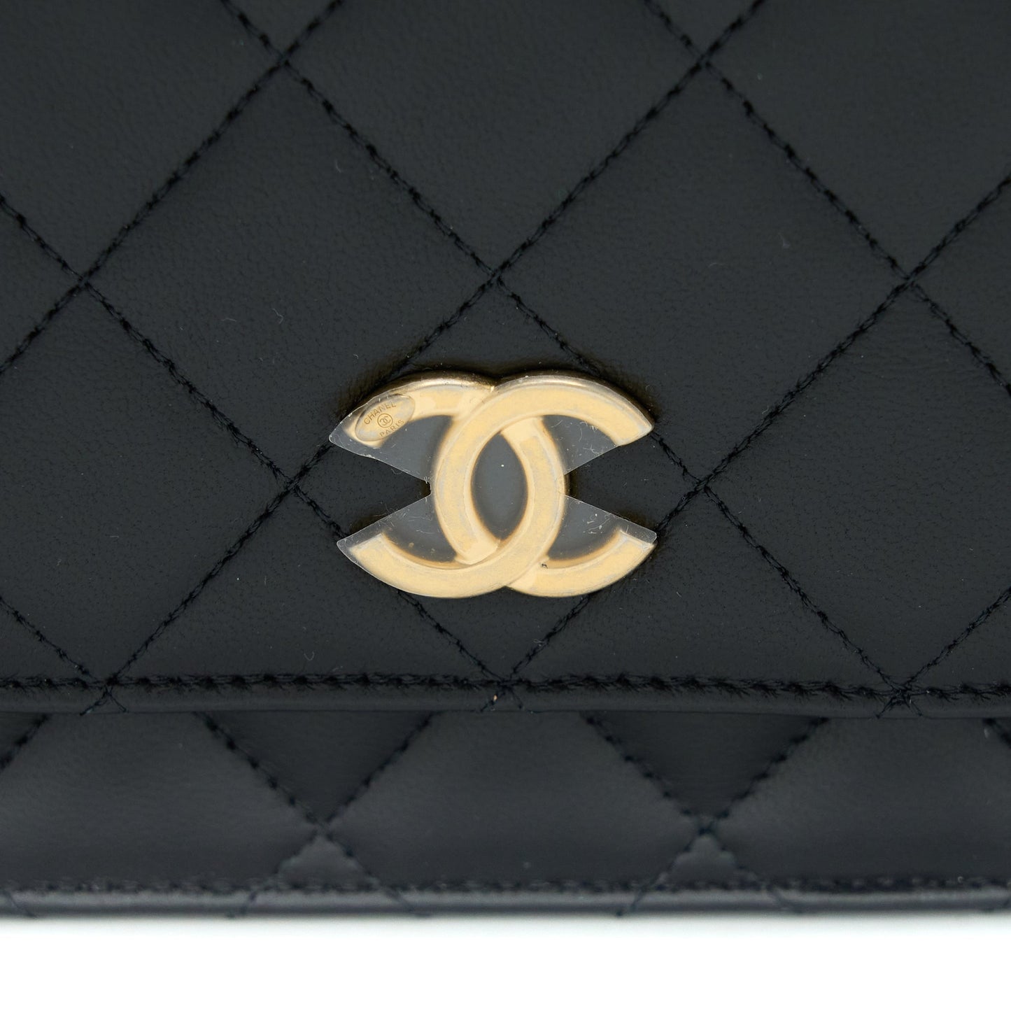 Chanel Detailed Top Handle Wallet on Chain Lambskin Black GHW (Microchip)