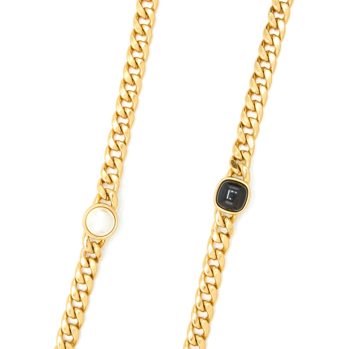 Chanel Long Vanity Detailed Gem Chain Lambskin Black GHW (Microchip)
