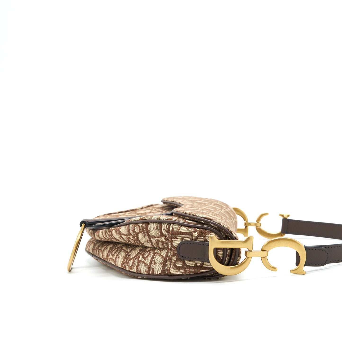 Luxury Dior medium saddle bag brown Oblique GHW