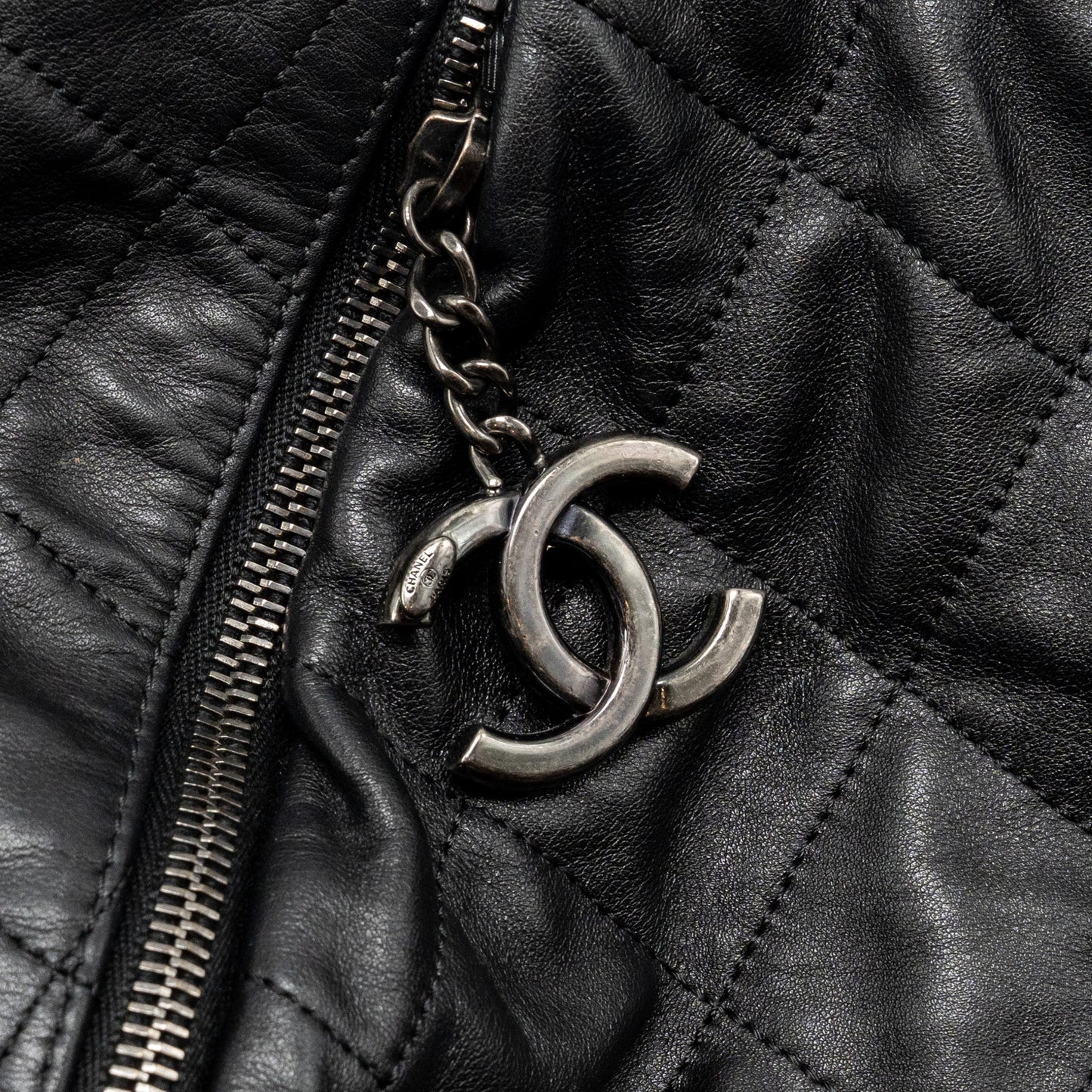 Chanel Coco Pleats Hobo Bag Calfskin Black Ruthenium Hardware