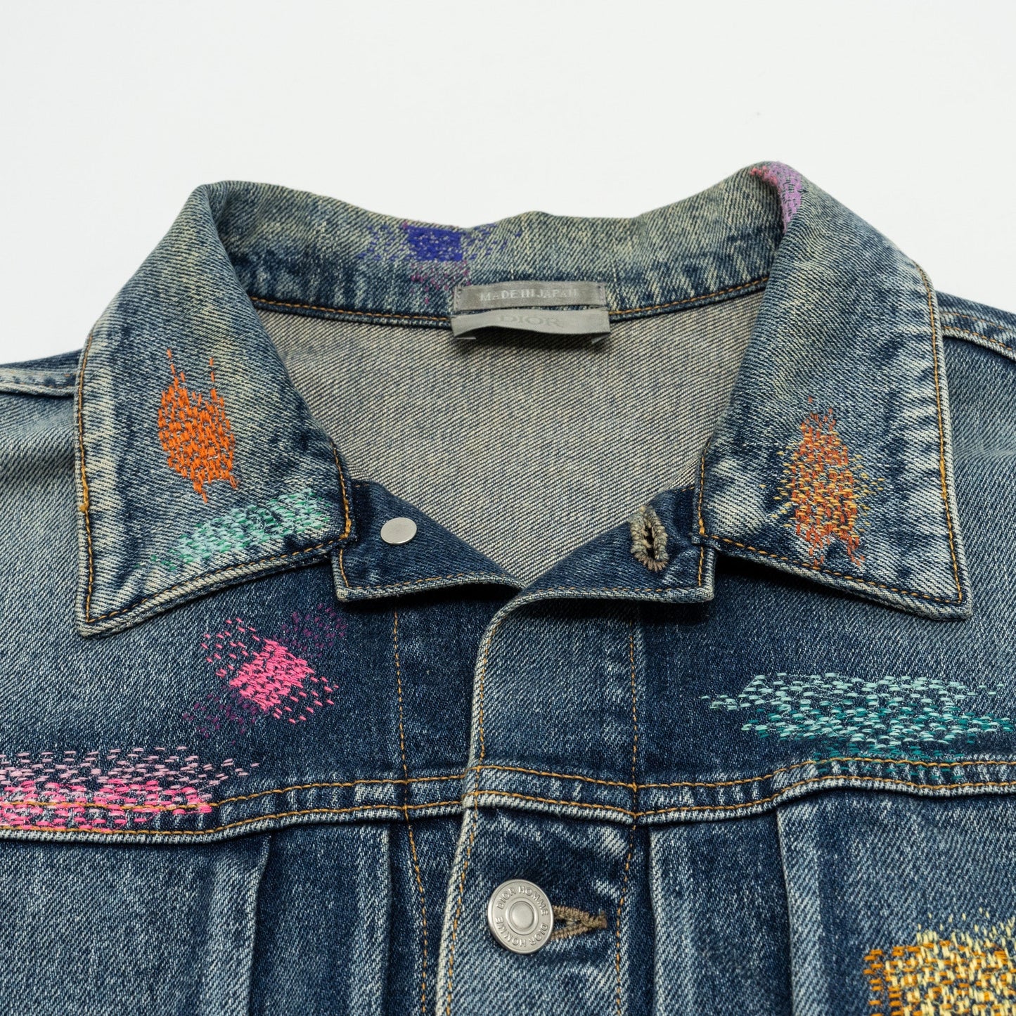 Luxury Dior HOMME Size 50 Boro Denim Jacket Cotton Blue