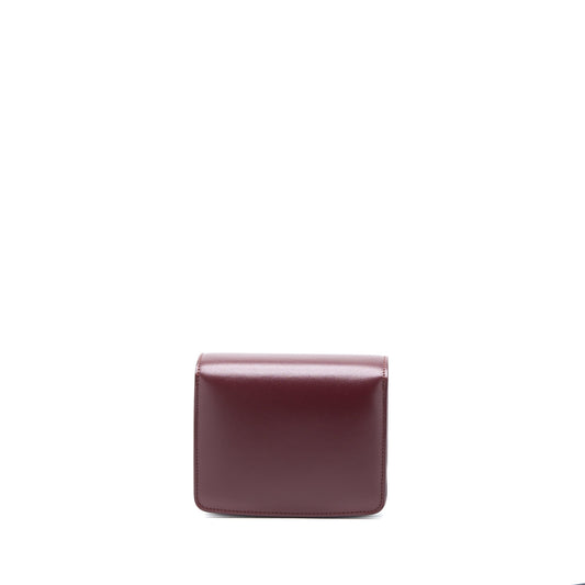Celine Mini Box Calfskin Burgundy GHW