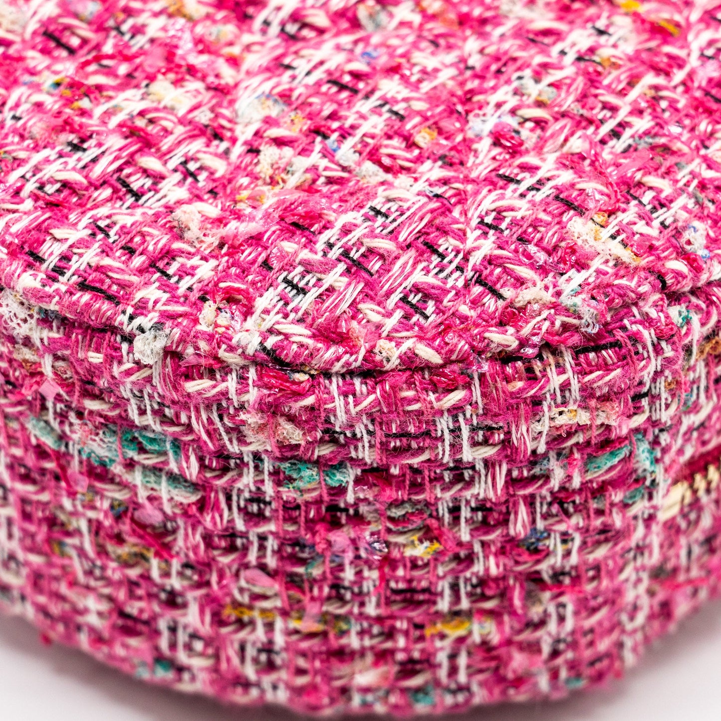 Chanel Round Clutch with Chain Tweed Pink/Multicolour LGHW