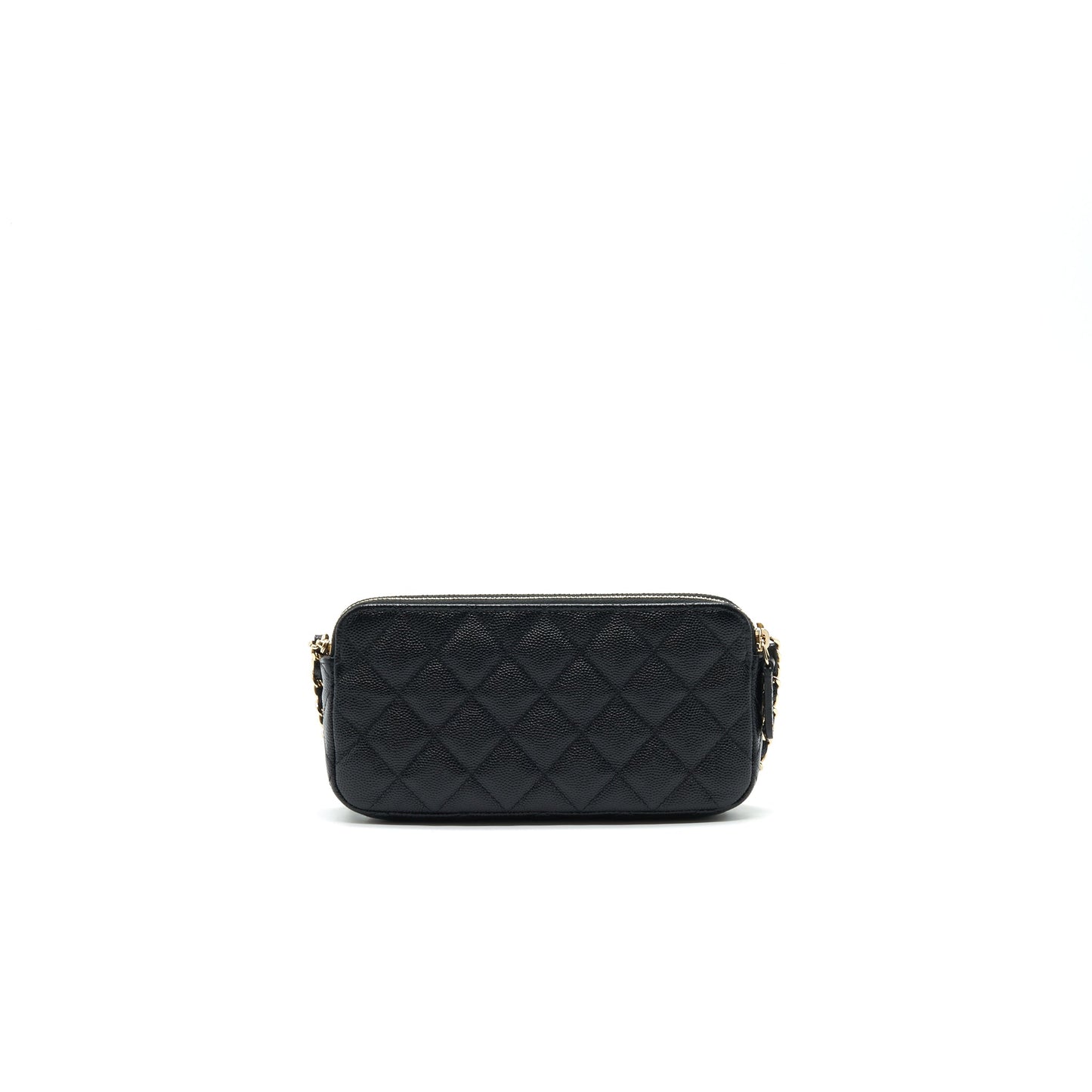 Chanel Double Zip Wallet on Chain Caviar Black LGHW