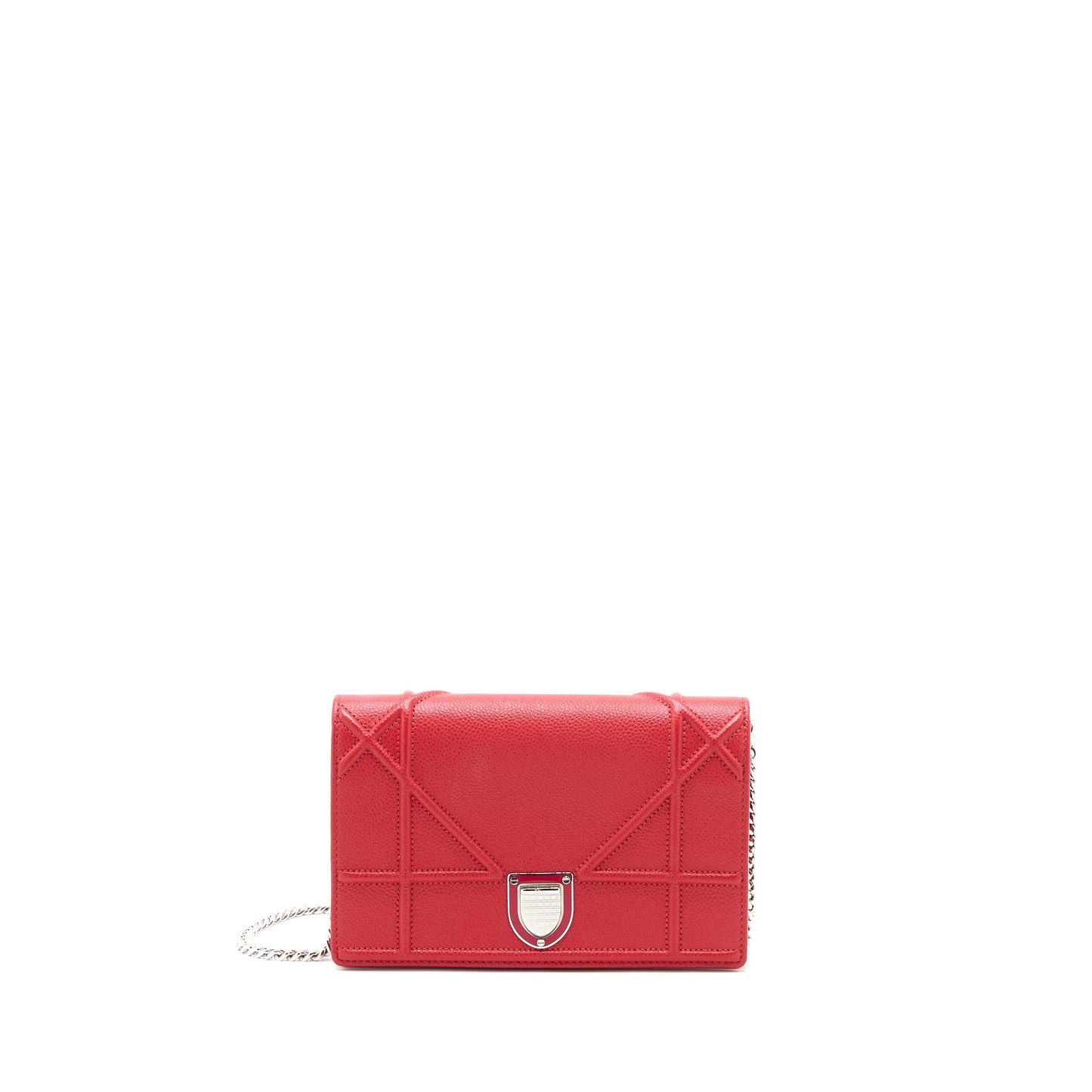 Luxury Dior Luxury Diorama Wallet On Chain Calfskin Red SHW
