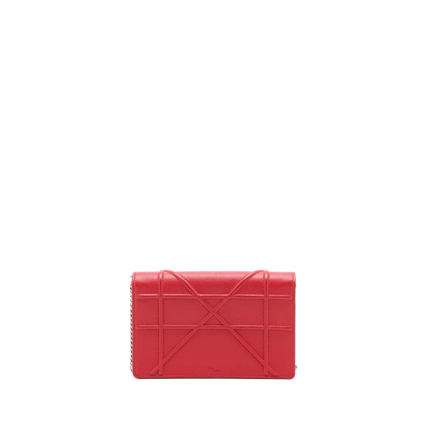 Luxury Dior Luxury Diorama Wallet On Chain Calfskin Red SHW