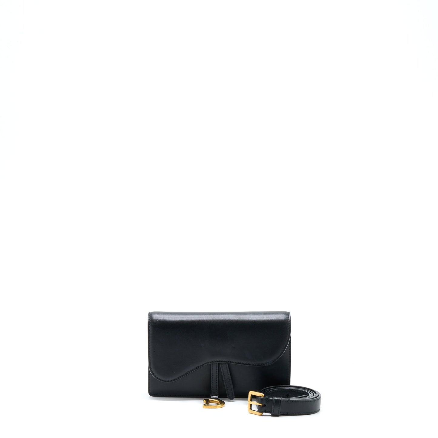 Luxury Dior Mini Saddle Belt Bag Calfskin Black GHW