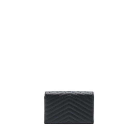 Saint Laurent/YSL Envelop Chain Wallet Caviar Black SHW
