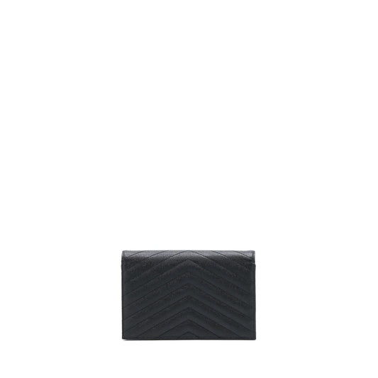 Saint Laurent/YSL Envelop Chain Wallet Black GHW