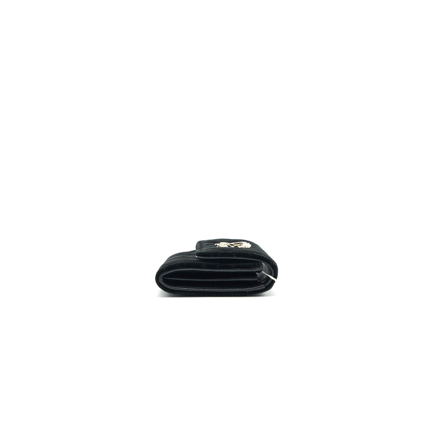 Chanel 21A velvet CC Crystal Logo Card Holder