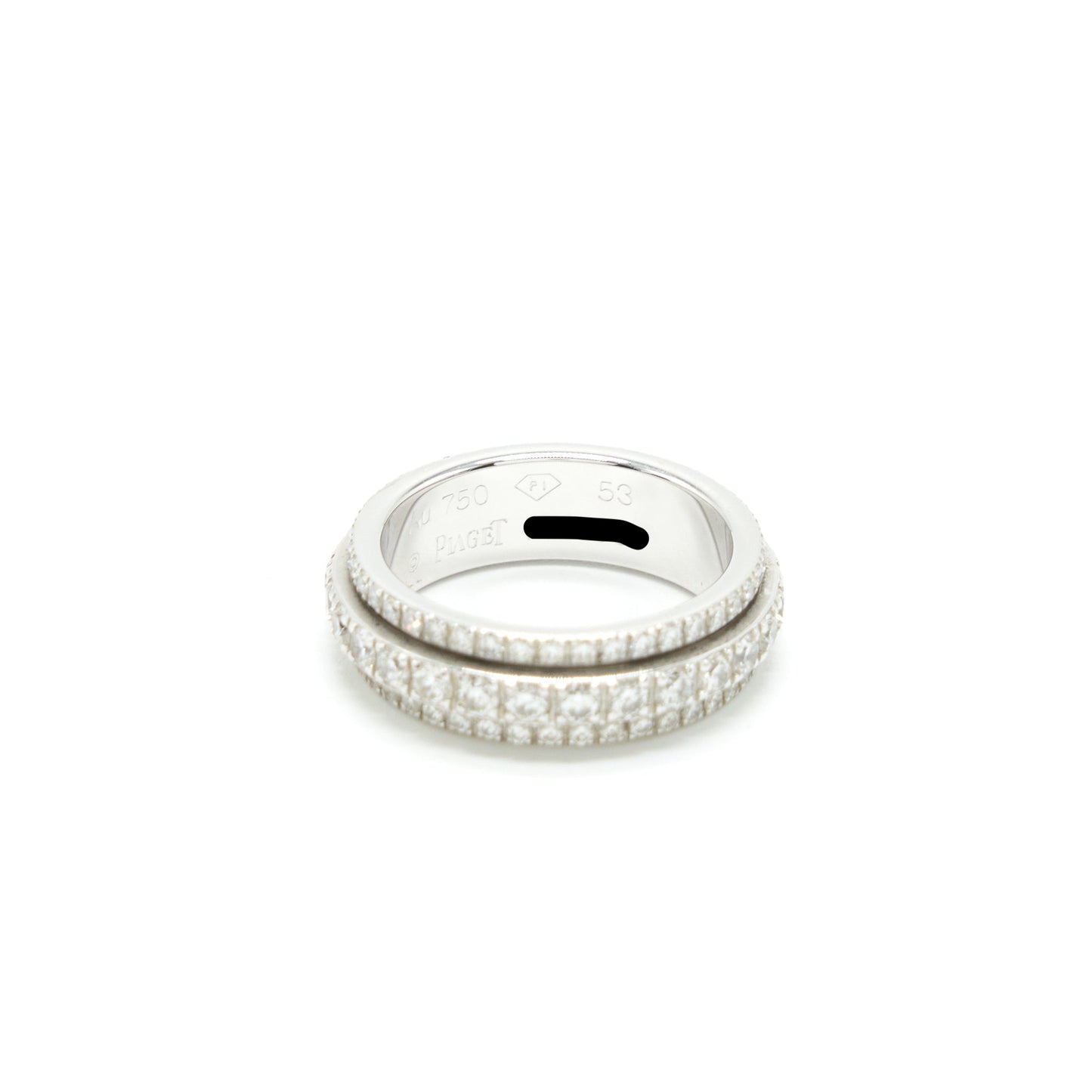 Piaget Size 53 Possession Wedding Ring 18k White Gold With Diamonds