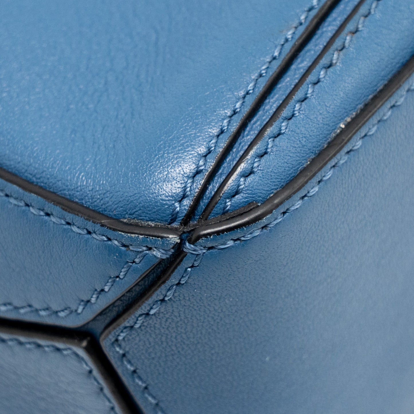 Loewe Mini Puzzle Bag Calfskin Dark Blue SHW