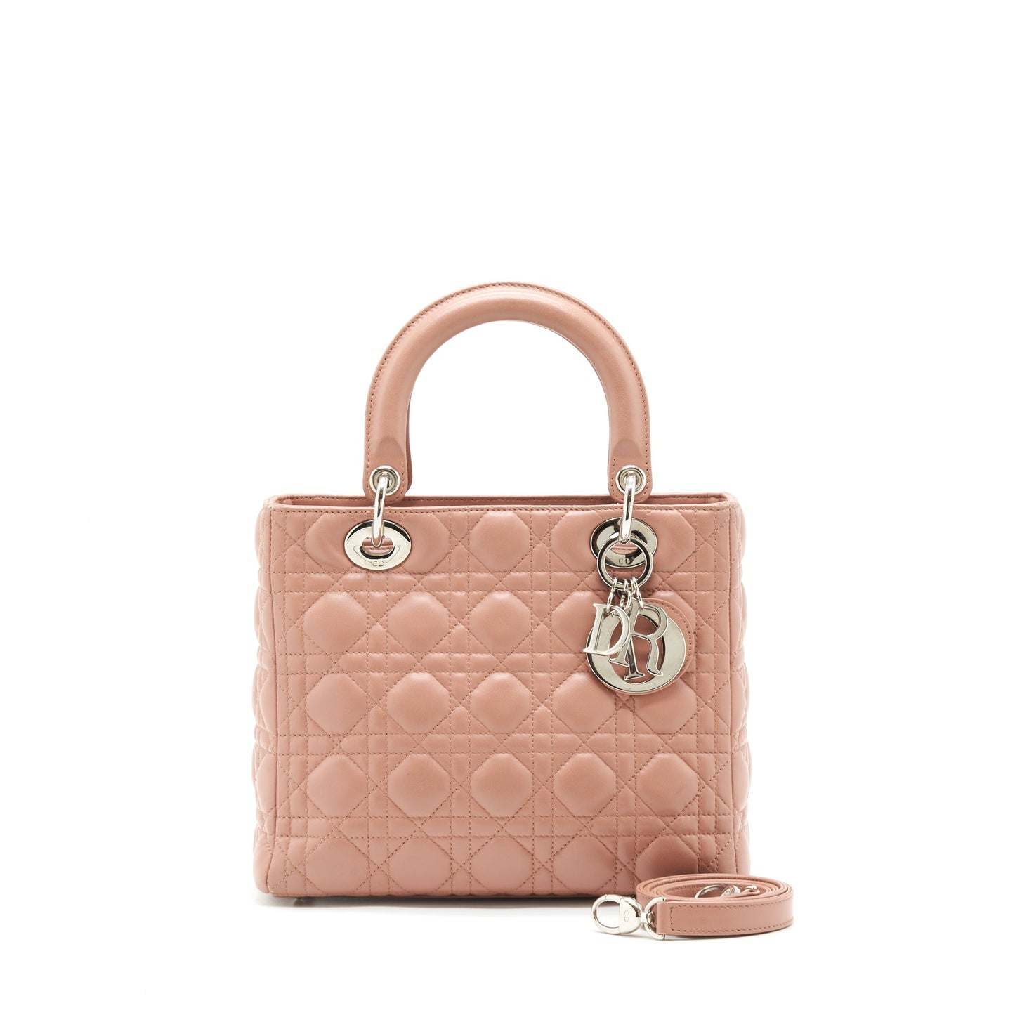 Luxury Dior Medium Lady Luxury Dior Lambskin Blush SHW