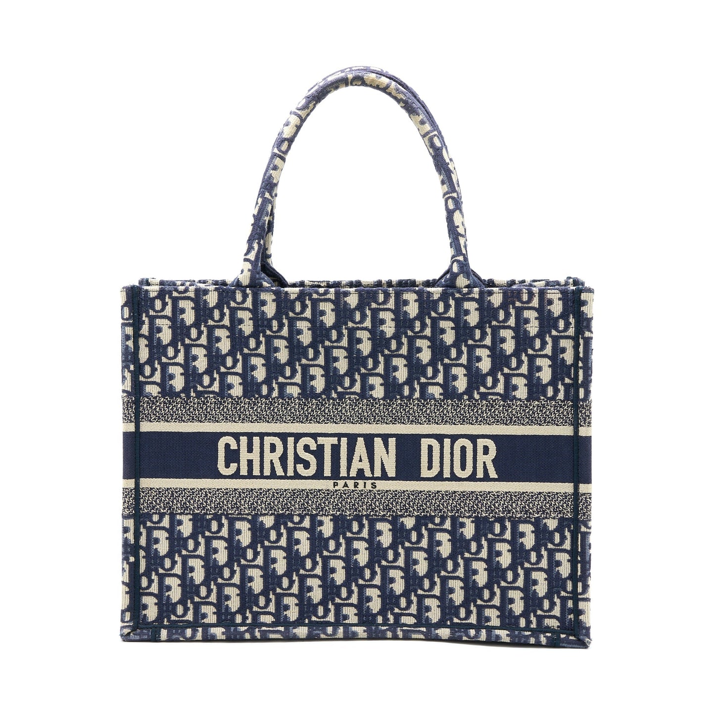 Luxury Dior Medium Book Tote Oblique Embroidery Blue