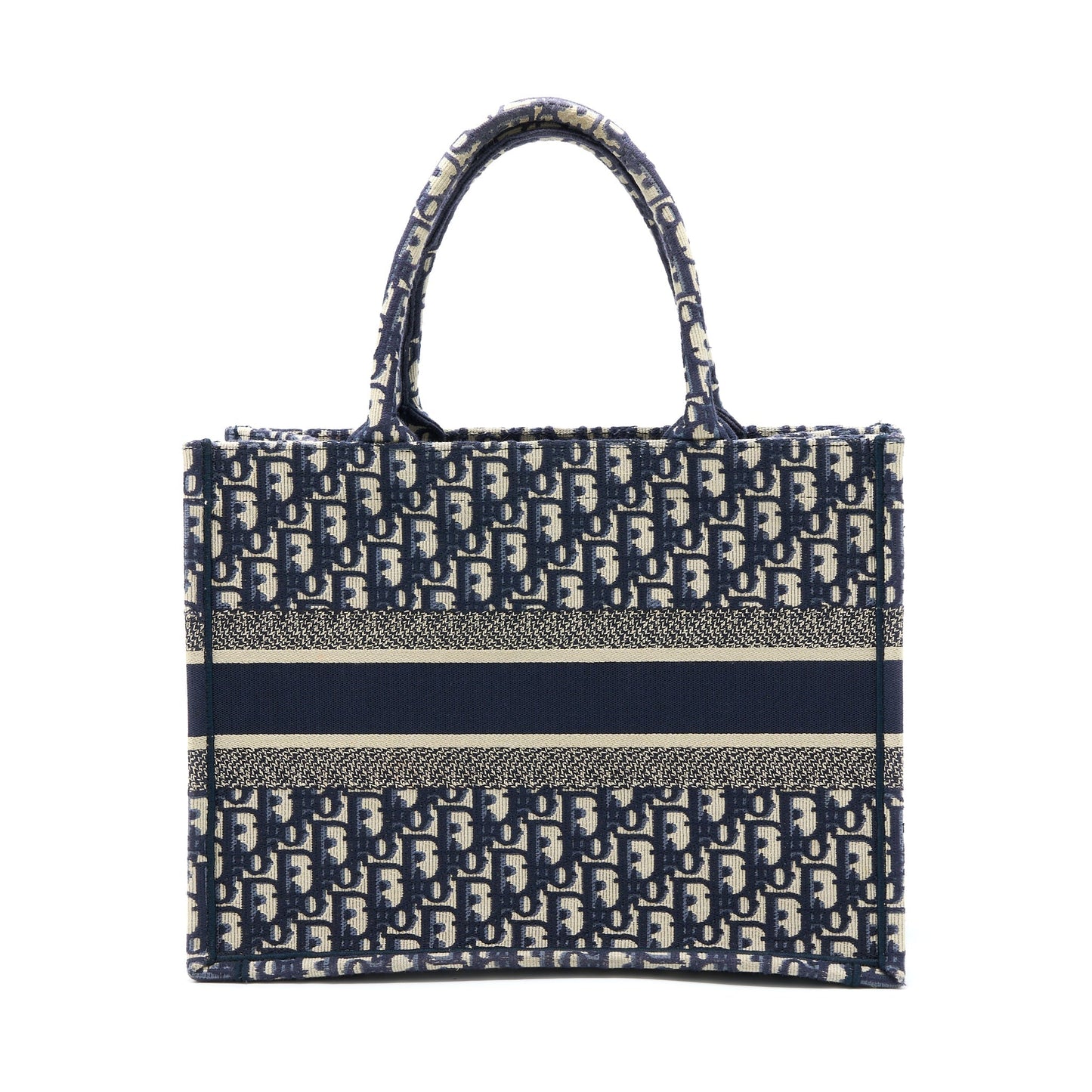 Luxury Dior Medium Book Tote Oblique Embroidery Blue