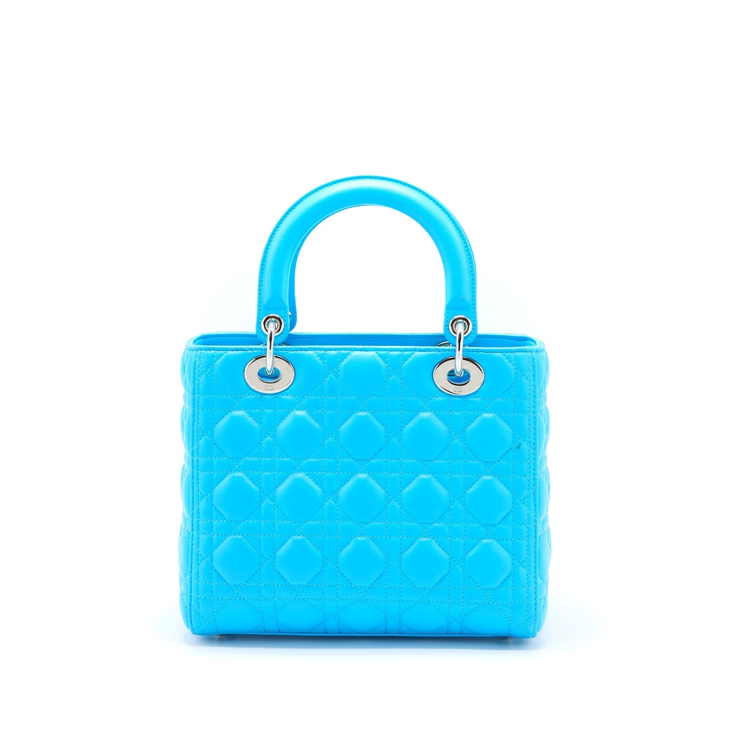 Luxury Dior Medium Lady Luxury Dior Lambskin Light Blue SHW