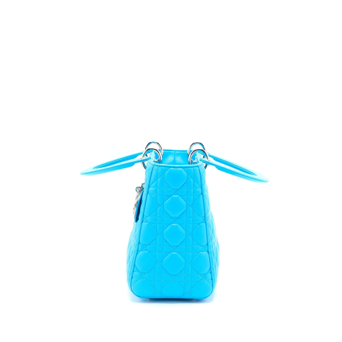 Luxury Dior Medium Lady Luxury Dior Lambskin Light Blue SHW