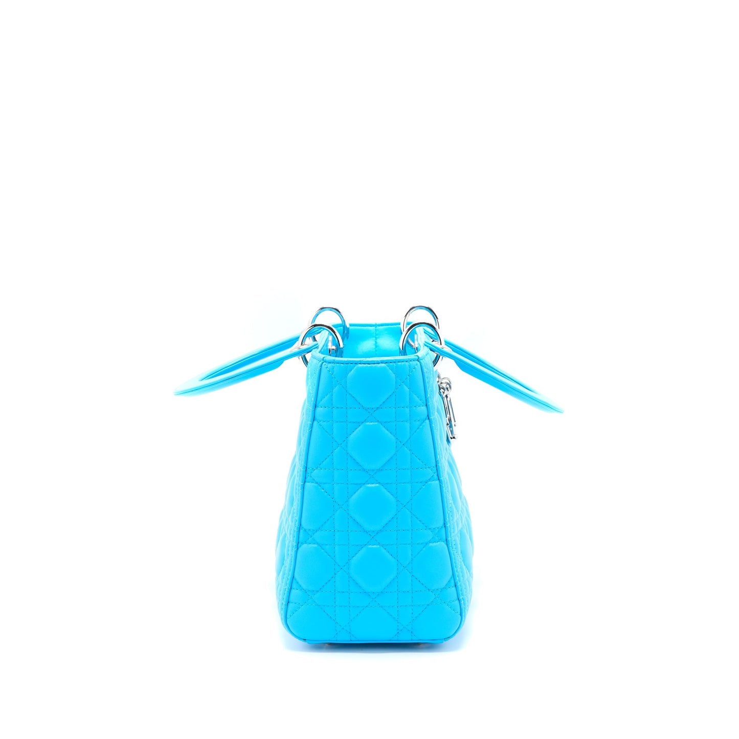 Luxury Dior Medium Lady Luxury Dior Lambskin Light Blue SHW